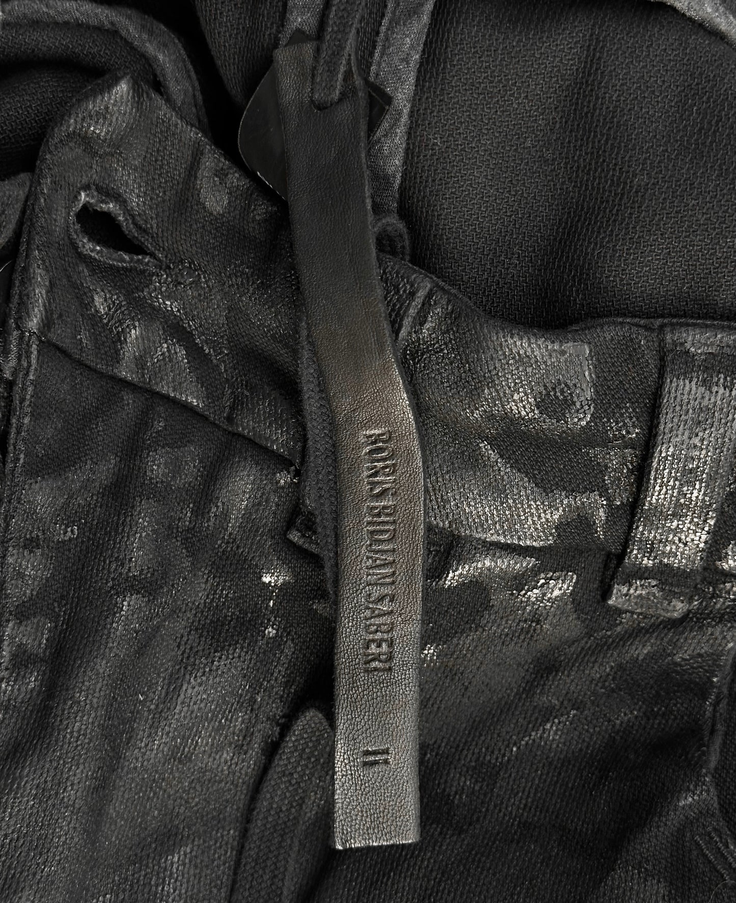 Boris Bidjan Saberi AW14-15 ‘P13R-F162’ Black Object-Dyed J-cut Vinyl Waxed Denim