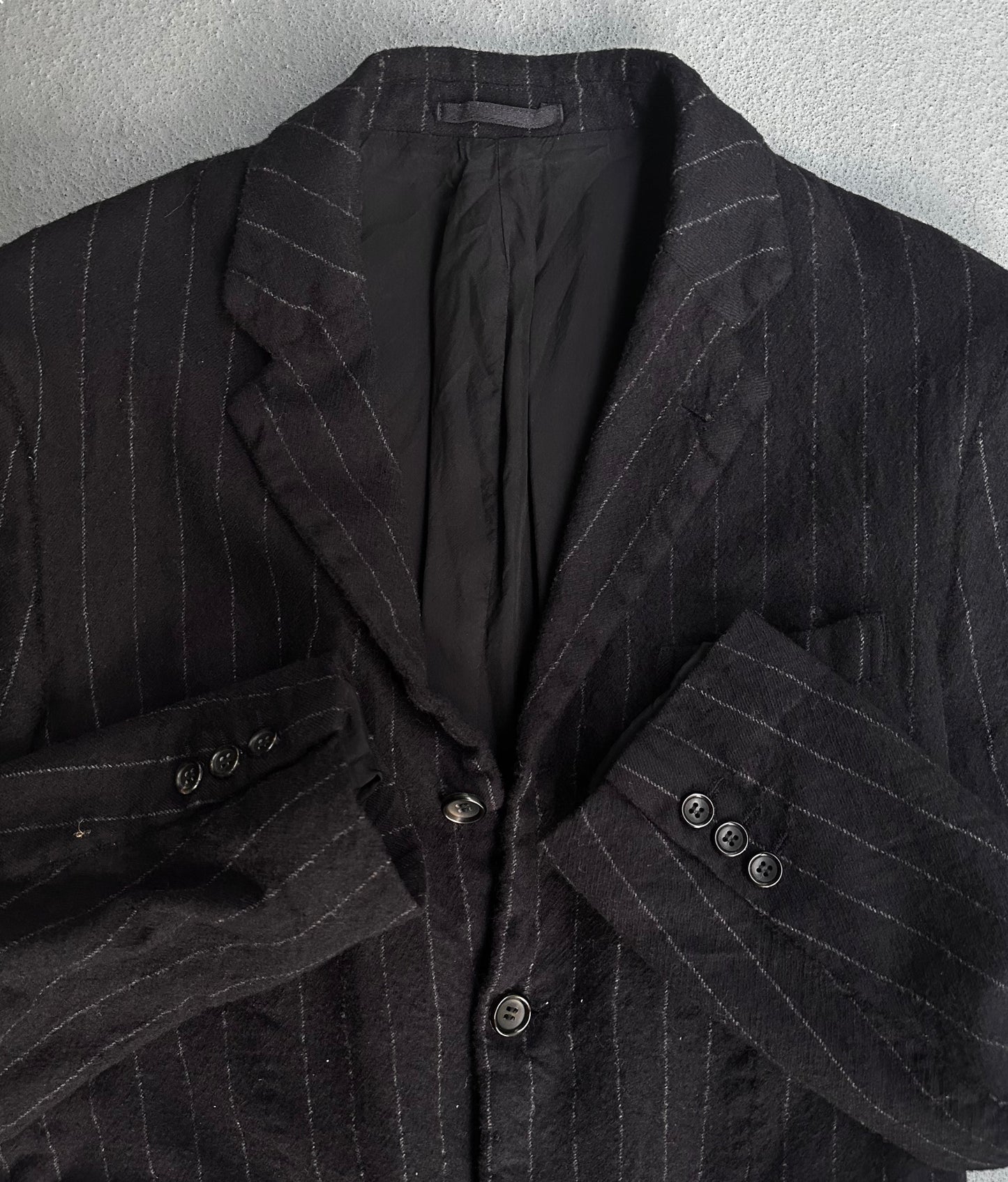 COMME des GARÇONS HOMME AW07 Boiled Wool Pinstripe Blazer