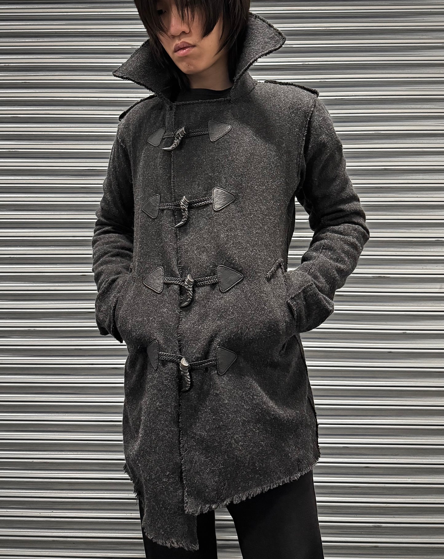 14thAddiction AW11 Angora Wool Horned Coat