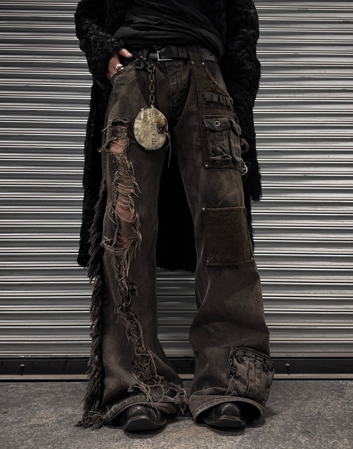 VERONICA Early 00s Mud-washed ‘Crazy Racer’ Flare Denim