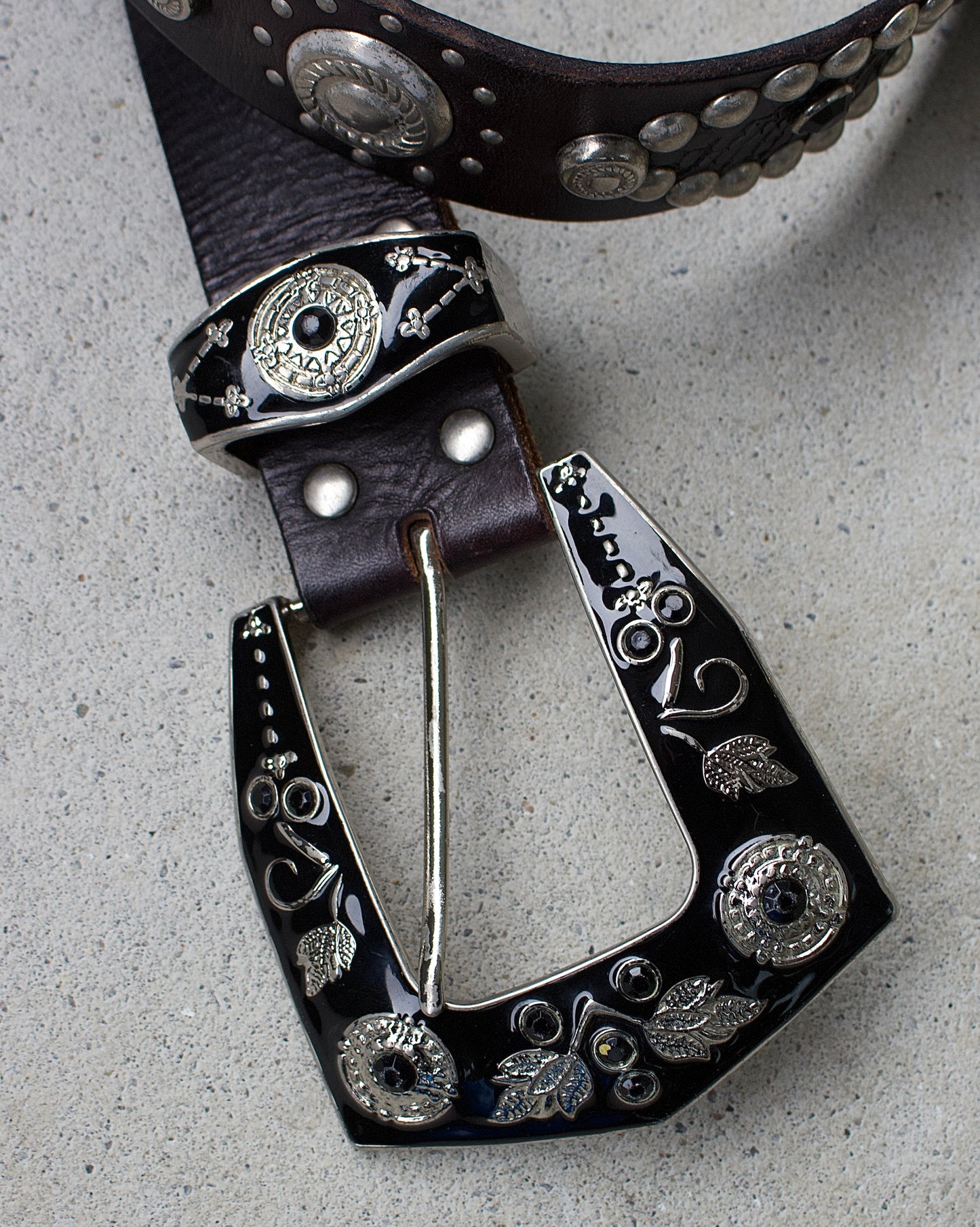 Tornado Mart 00s Western Buckle Python Leather Belt