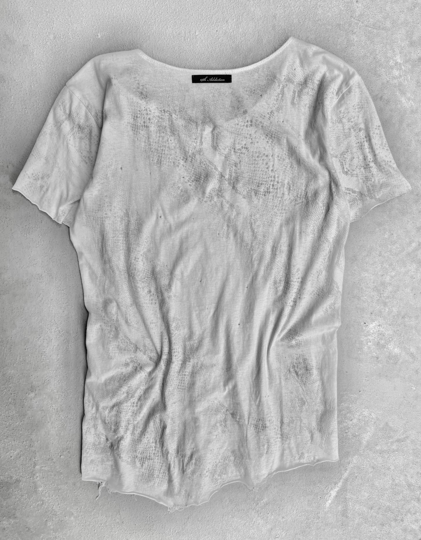 14thAddiction Early 00s Python Printed Raw Cut T-shirt