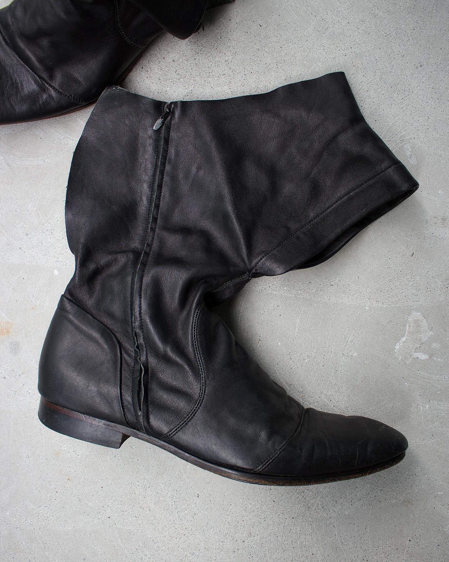 alfredoBANNISTER Early 00s ‘Origami’ Foldable Leather Layer Pirate Boots