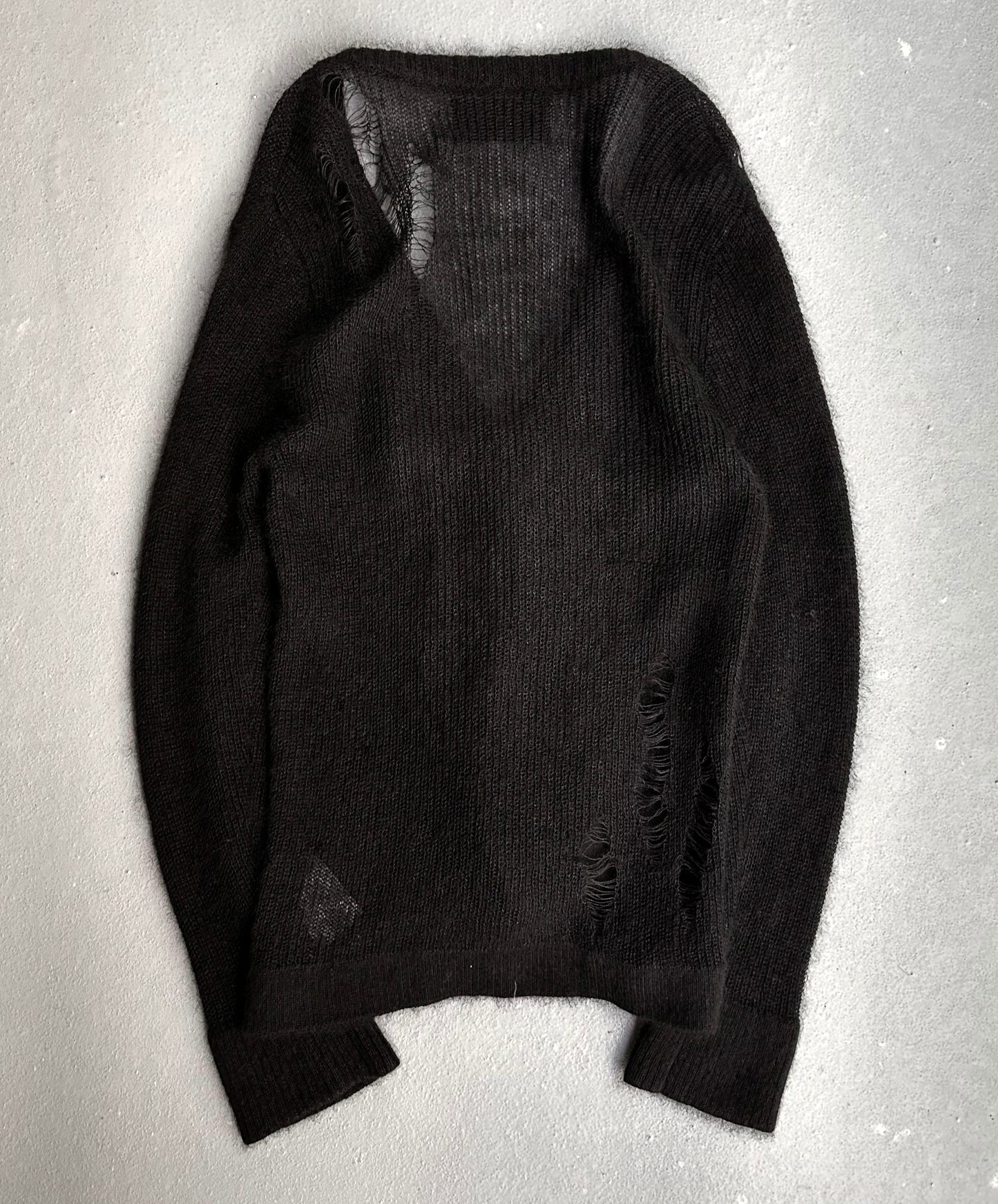 roen by Hiromu Takahara Early 00s Distressed Silk-blend Mohair Cardigan