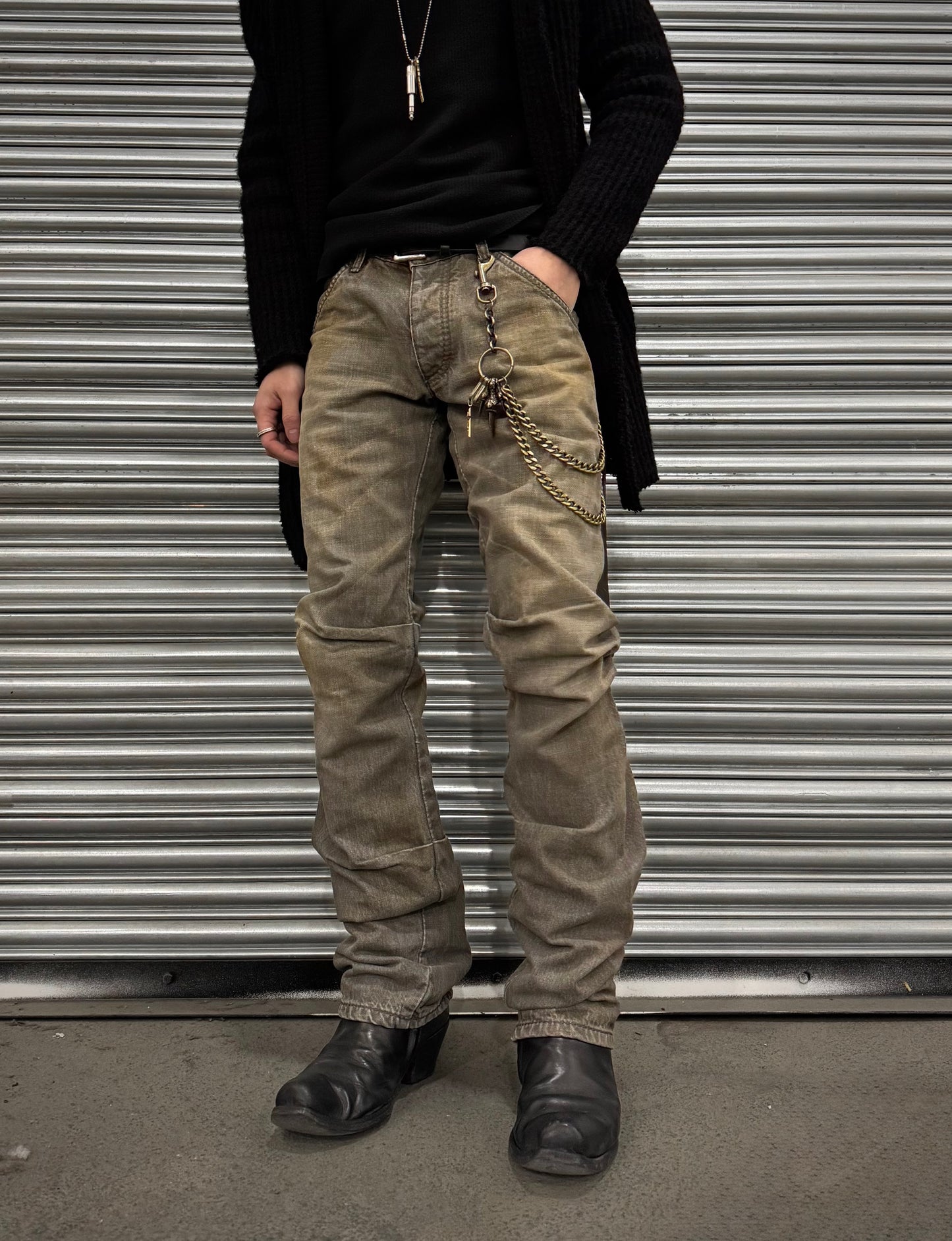 ATTACHMENT by Kazuyuki Kumagai Rustic 3D Pleated Bootcut Denim