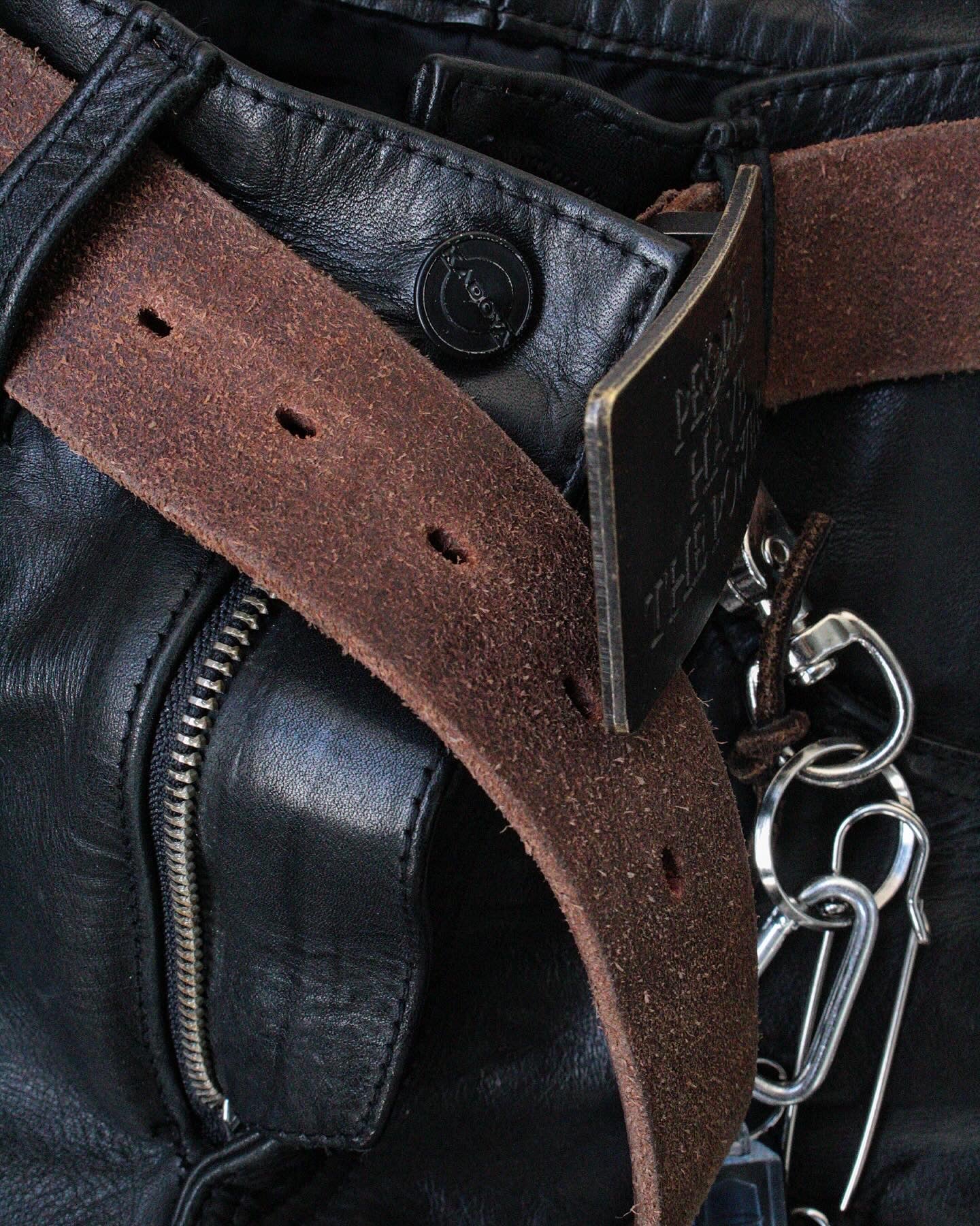KADOYA K’s Leather 00s Raw Cowhide Leather Flare Pants