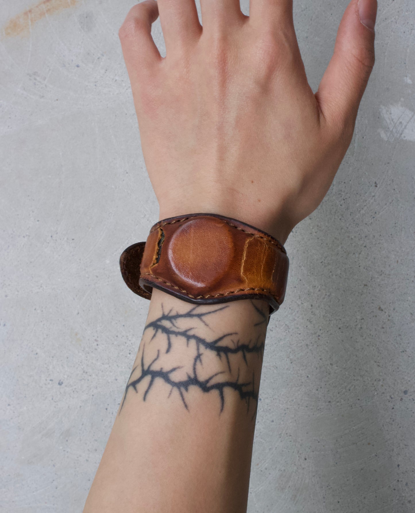 Mihara Yasuhiro Early 00s “Invisible 2” Cowhide Leather Bracelet