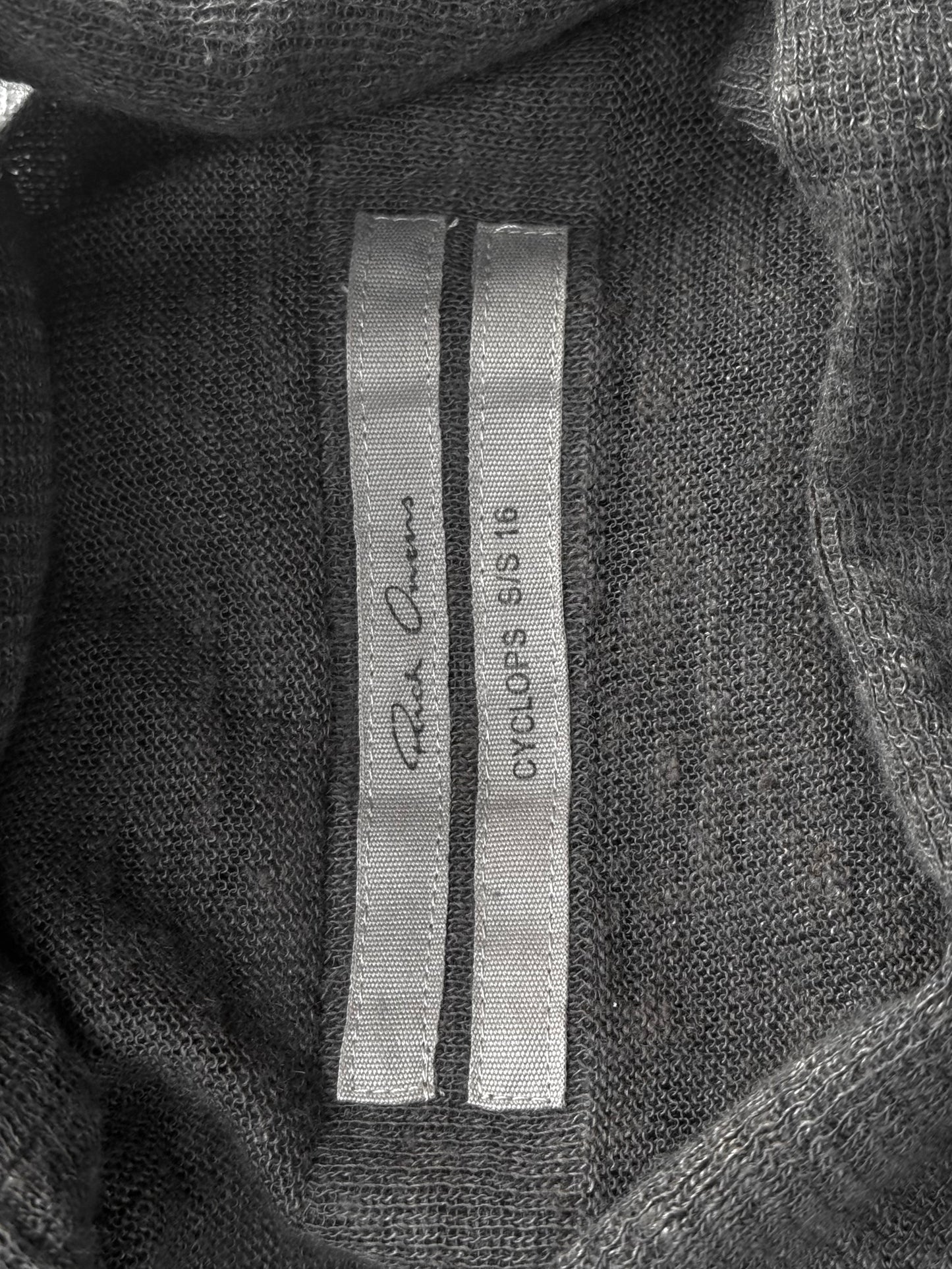 Rick Owens SS16 "CYCLOPS" DARKDUST Open-Front Cardigan