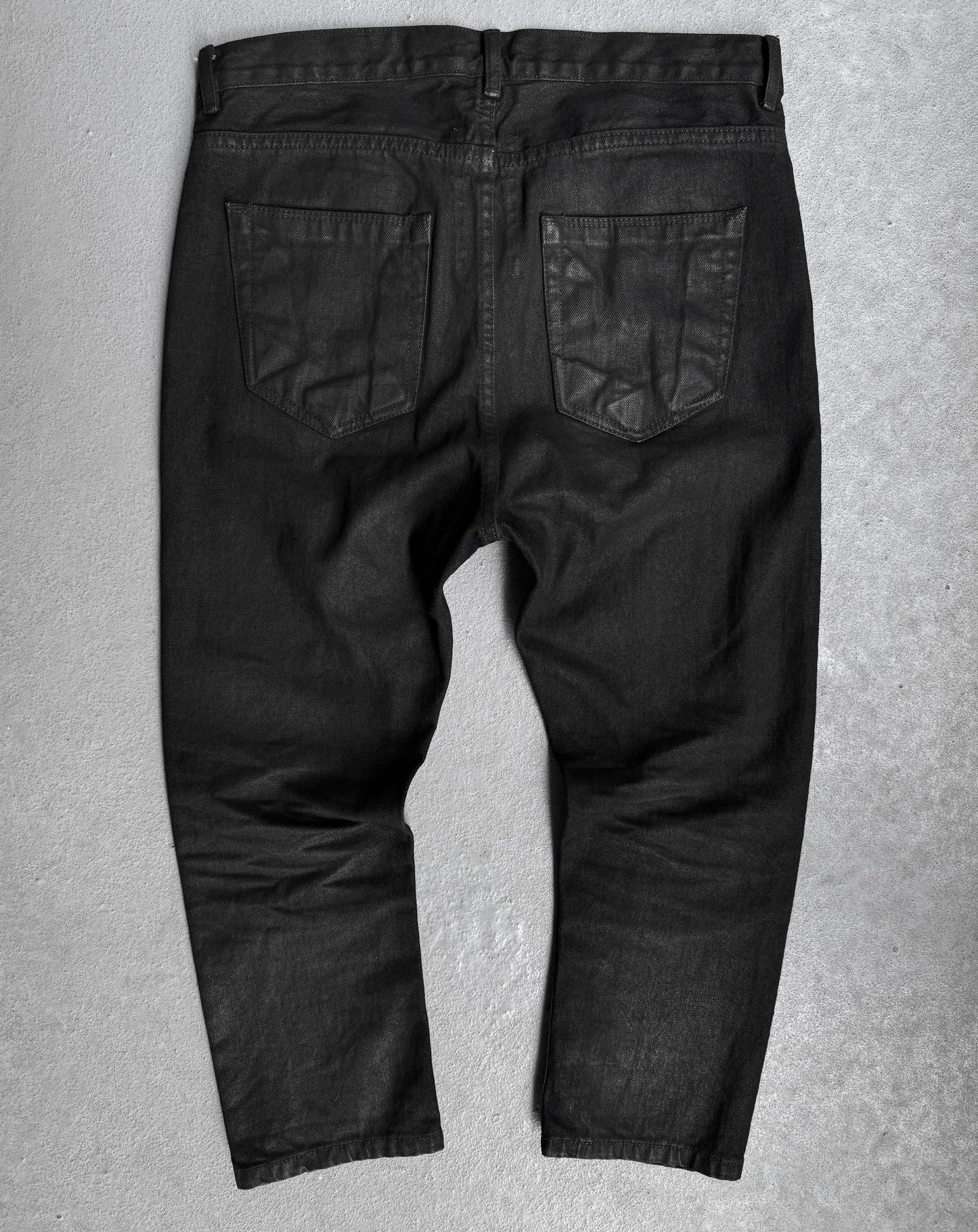 Rick Owens DRKSHDW SS14 "VICIOUS" Waxed ‘Torrence Cropped’ Selvedge Denim