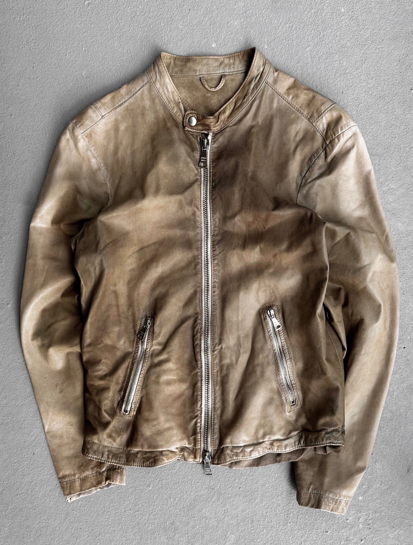 Giorgio Brato Early 00s Garment-Dyed Sheepskin Leather Bomber Jacket