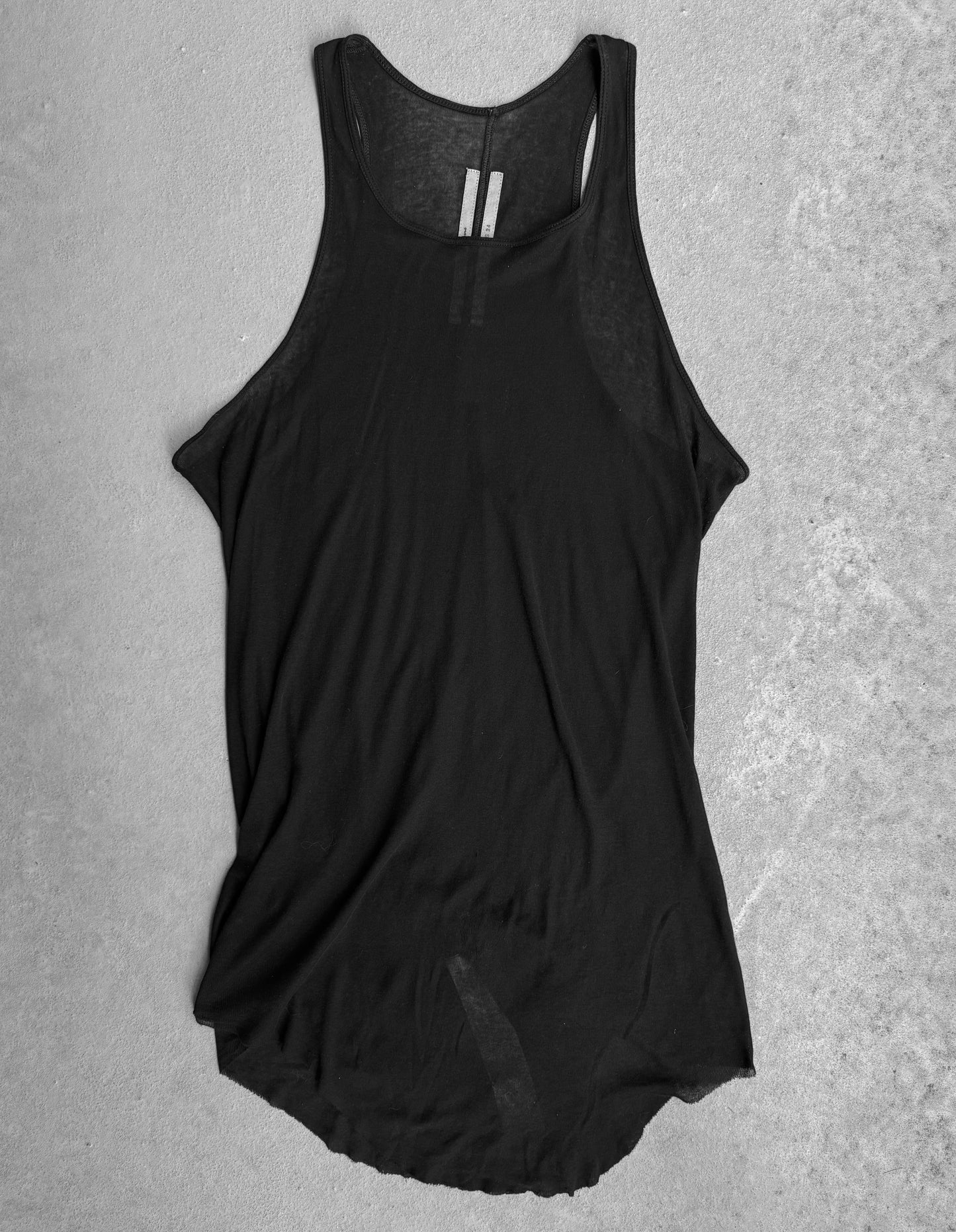 Rick Owens SS24 “LIDO” Black Sheer D-Flap Tank Top