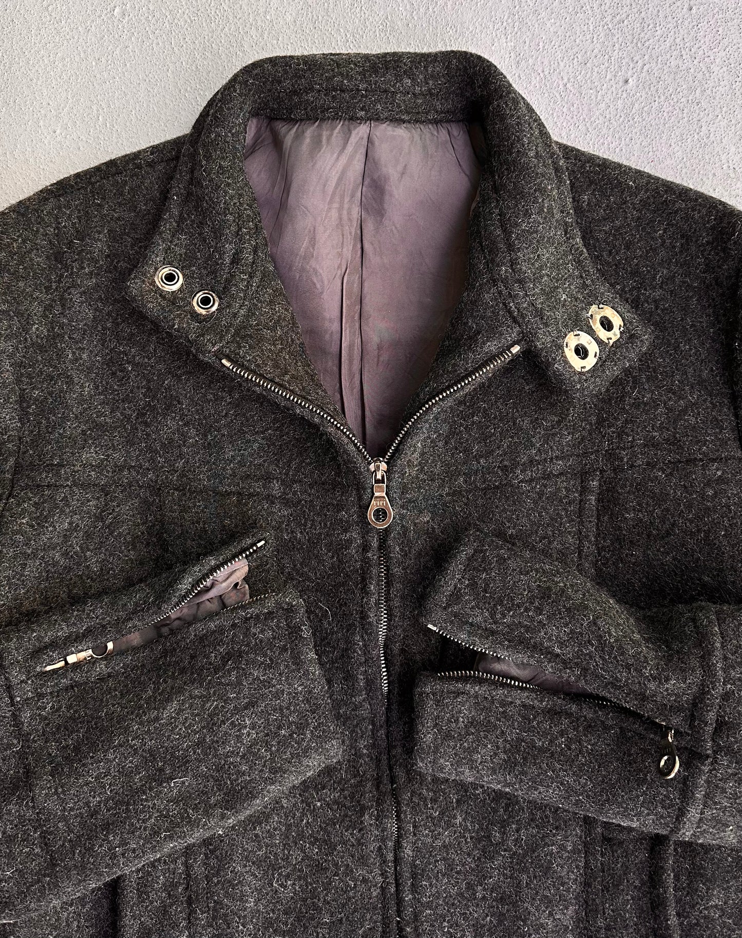 5351 Pour Les Hommes Early 00s Wool Stand Collar Coat