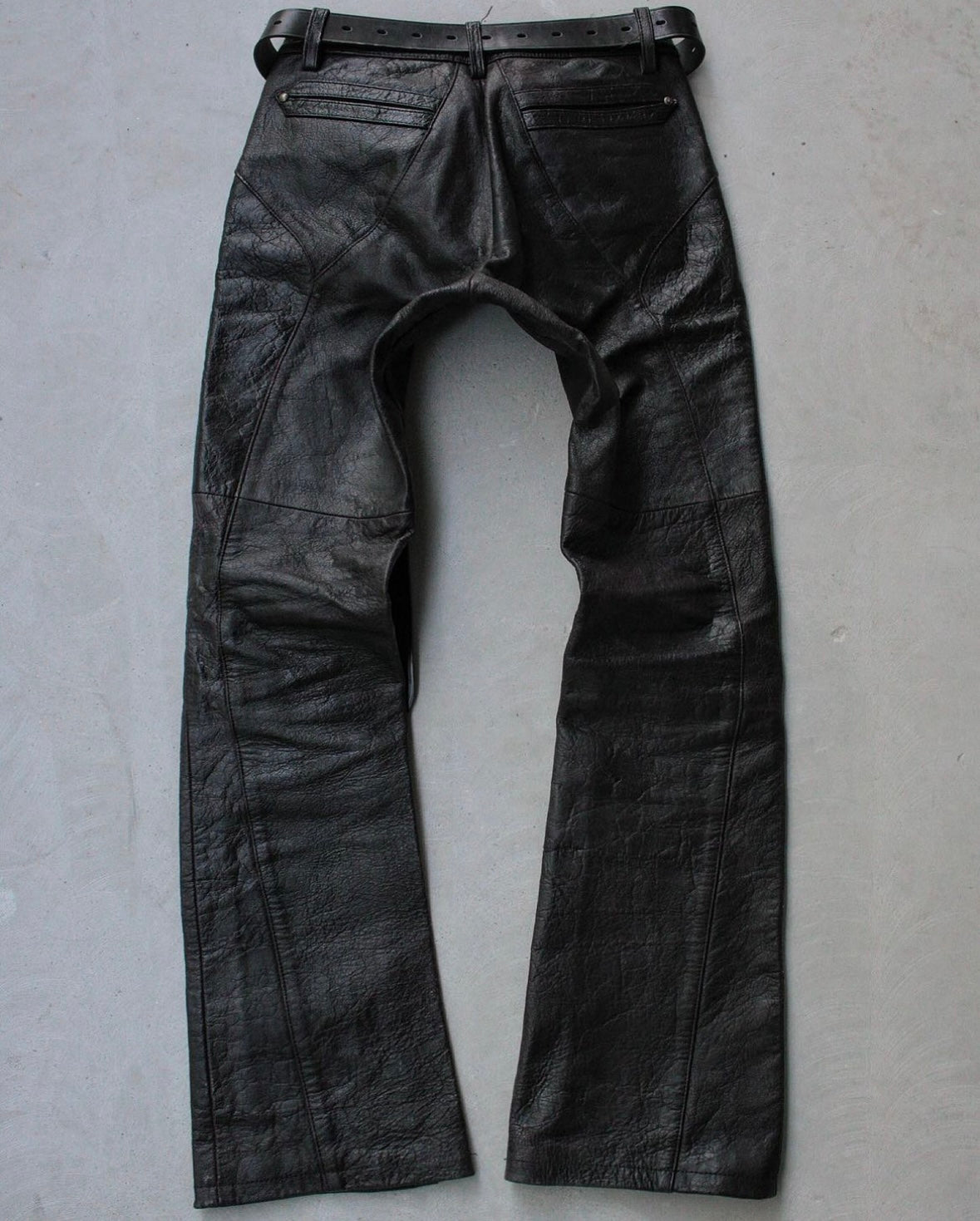 5351 Pour Les Hommes 00s Cracked Cowhide Leather Bootcut Rider Pants
