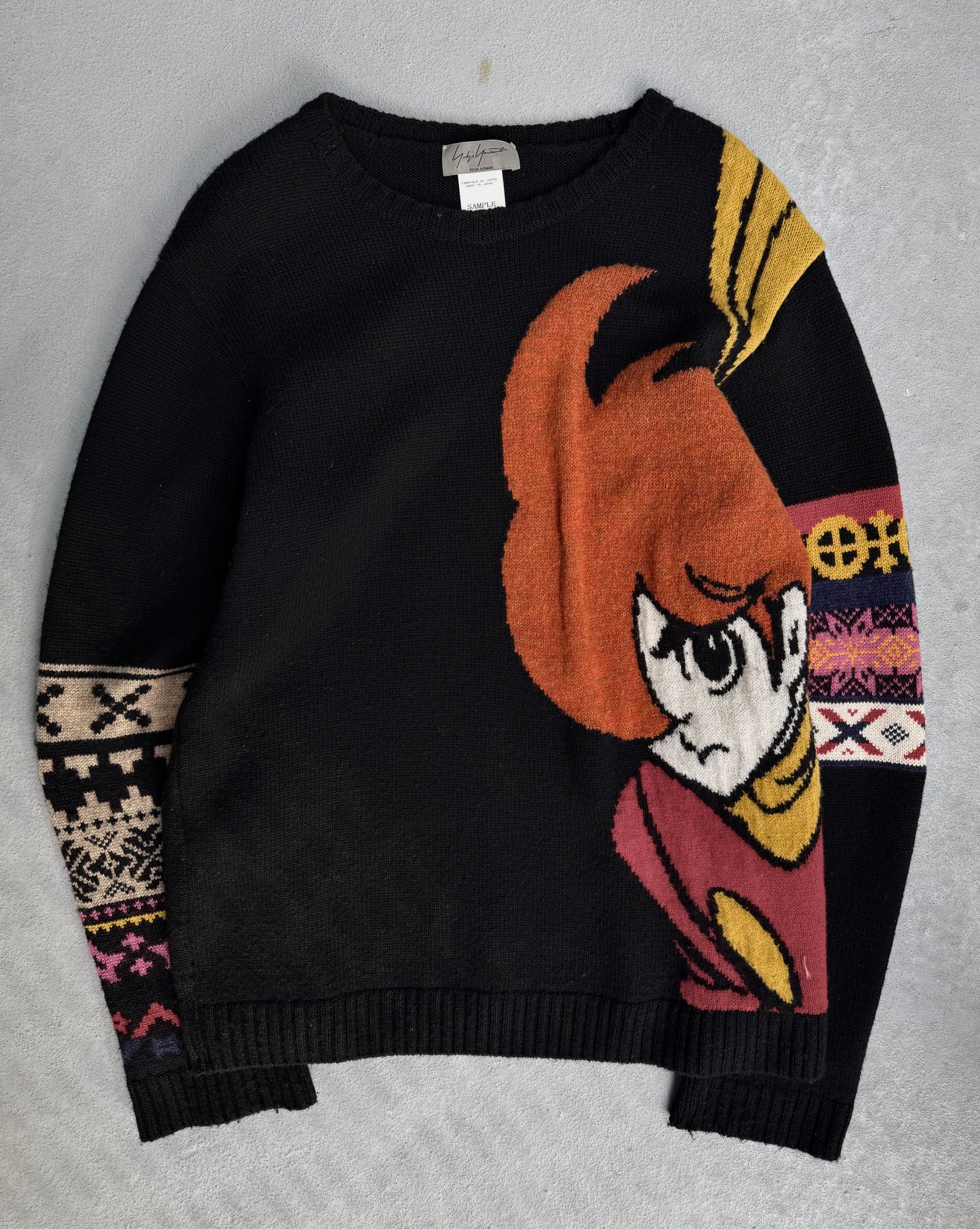 *SAMPLE* Yohji Yamamoto POUR HOMME AW07 ‘Shotaro Ishinomori: Cyborg009’ Graphic Knitted Sweater