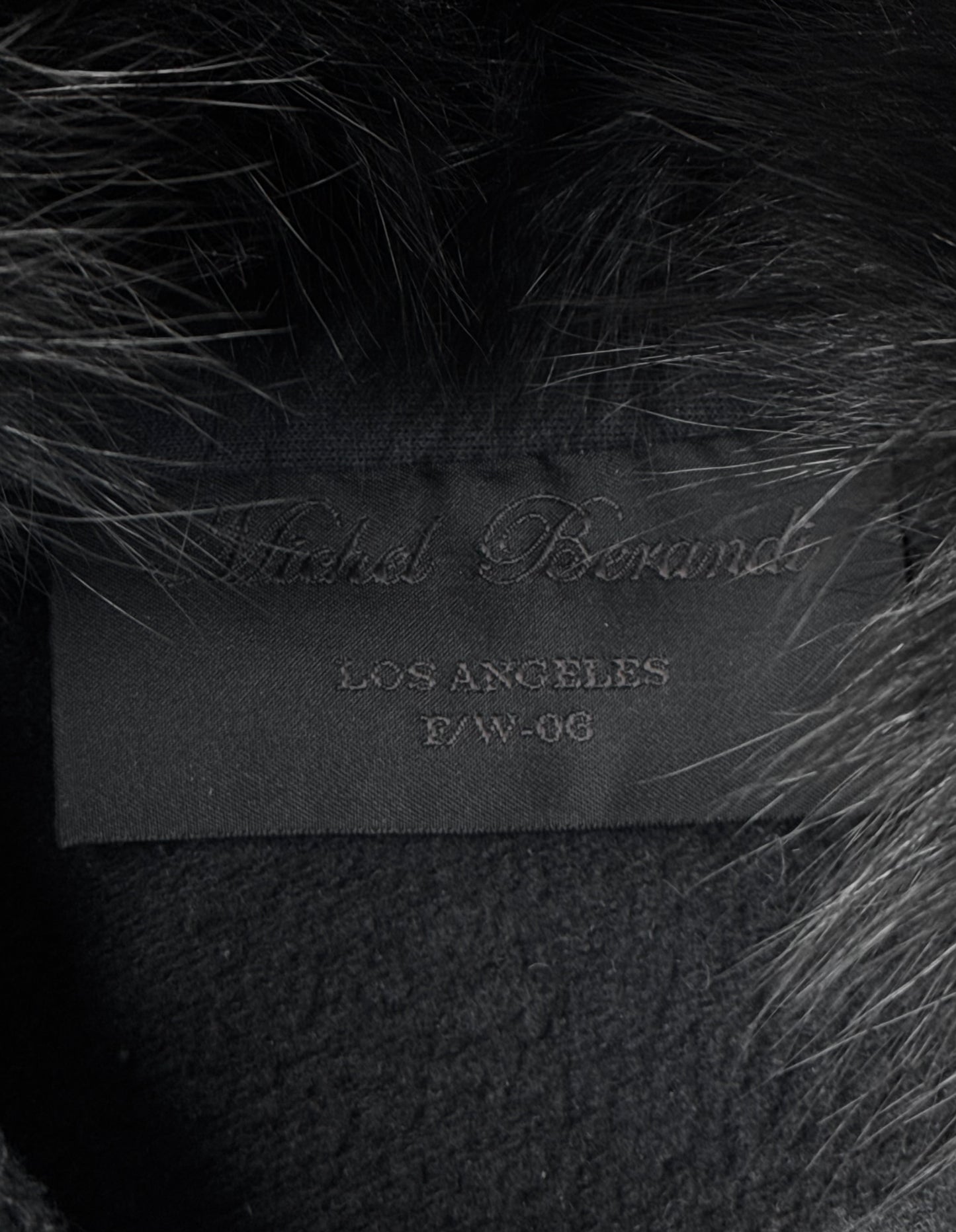 Michel Berandi AW06 Fox Fur Trimmed Lambskin Leather Navy Hybrid Zip-up Hoodie