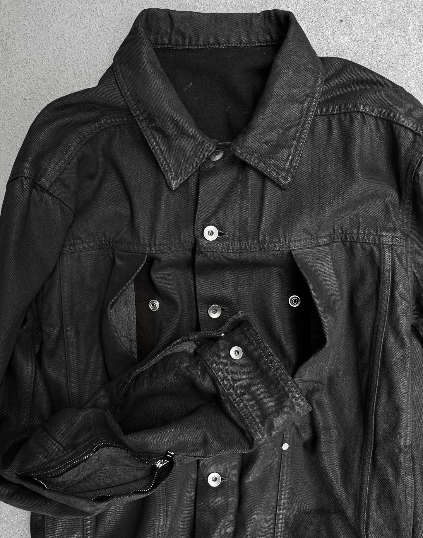 Rick Owens SS24 "LIDO" Jumbo Waxed Denim Worker Jacket
