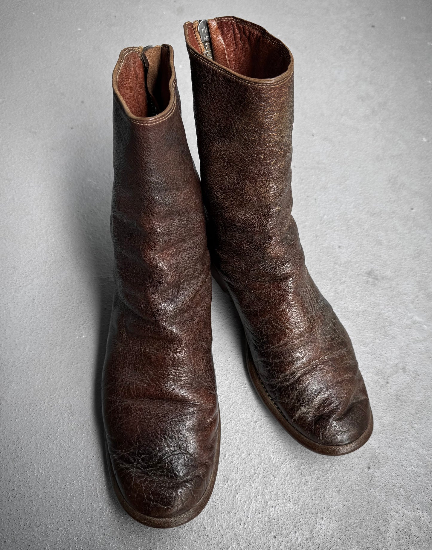 GUIDI Early 00s ‘986’ Donkey Leather Back-zip Boots