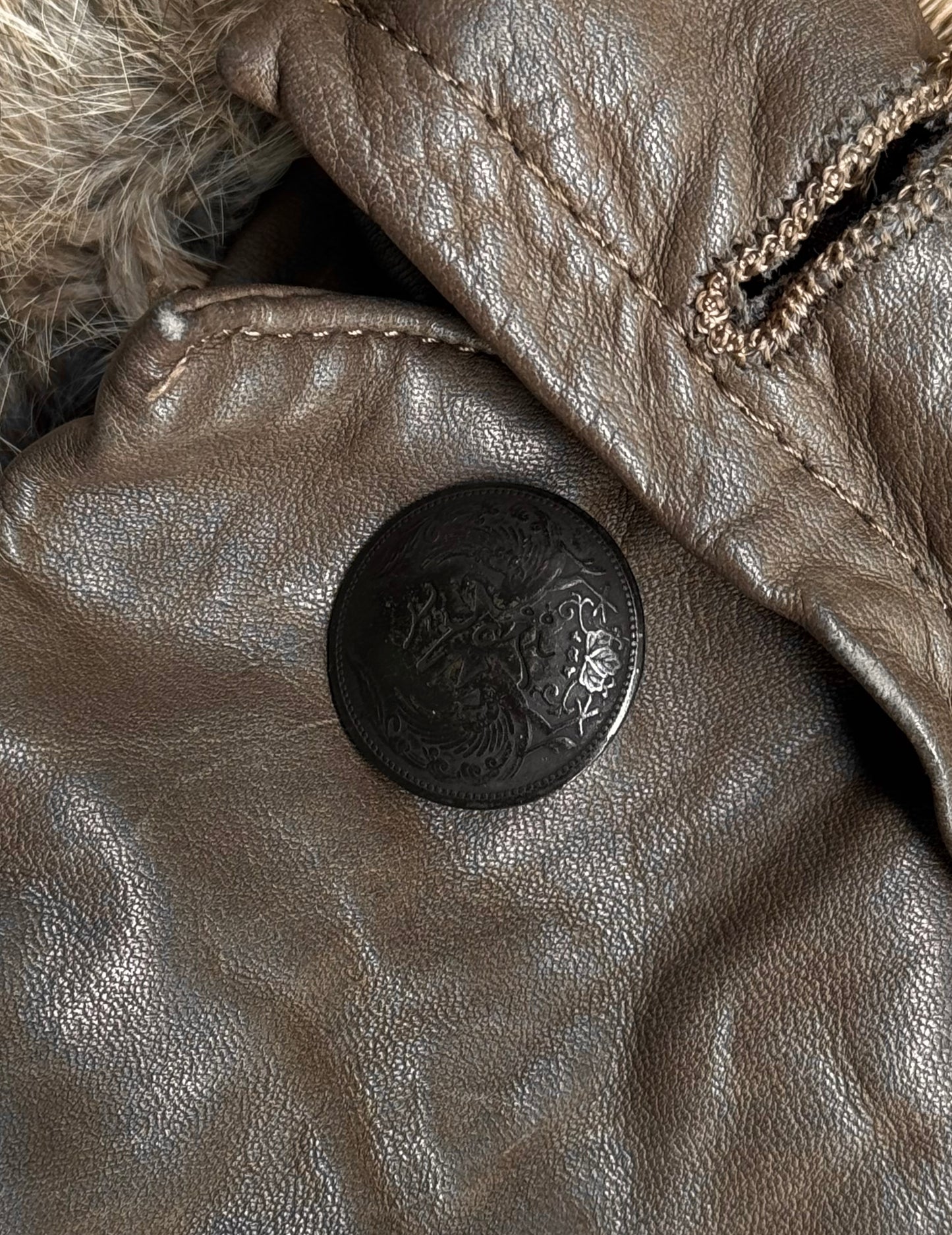 Kyoji Maruyama AW08 Rabbit Fur Wrinkle Leather Trench Coat