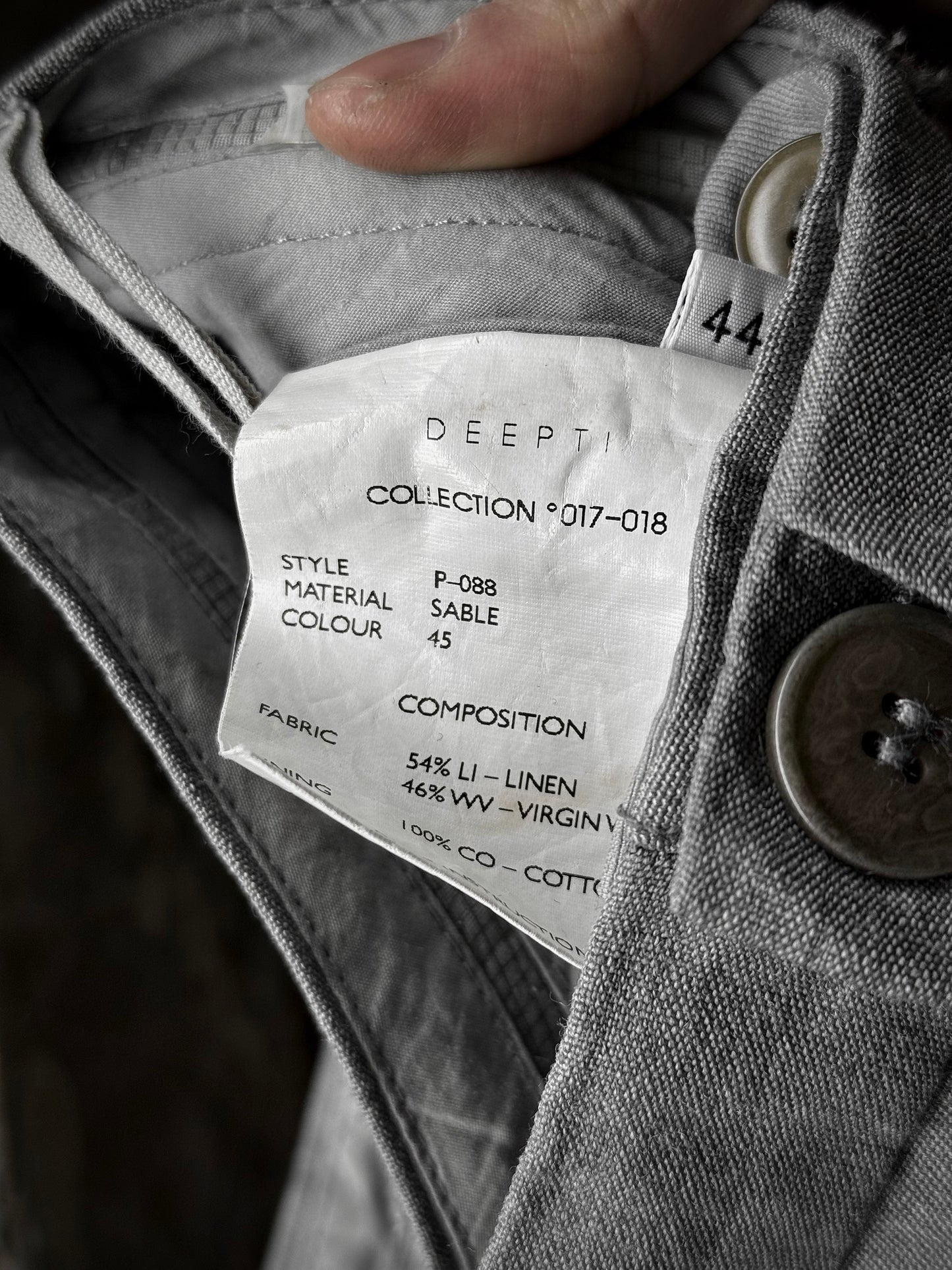 DEEPTI Collection °017-018 ‘P-088 SABEL-45’ Button Pleat Classic Trousers