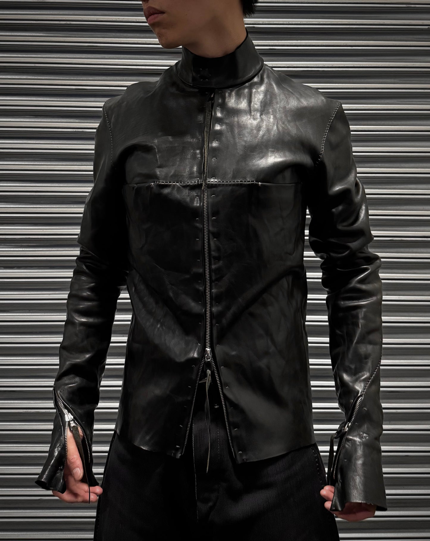m.a+ by Maurizio Amadei ‘J244Z’ Scar-stitch Horse Leather Rider Jacket