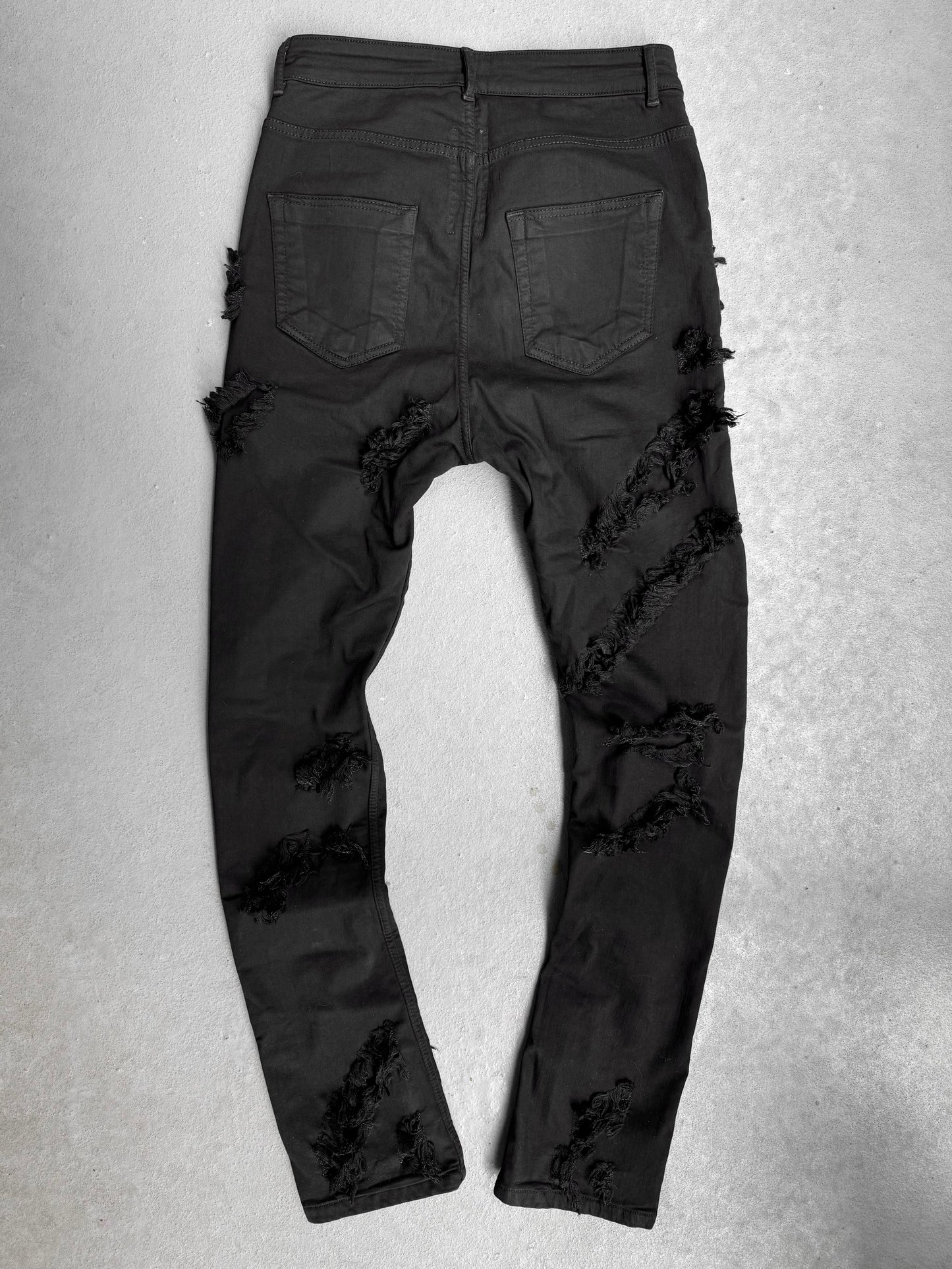 Rick Owens SS23 “EDFU” Slashed ‘Detroit Cut’ Skinny Denim