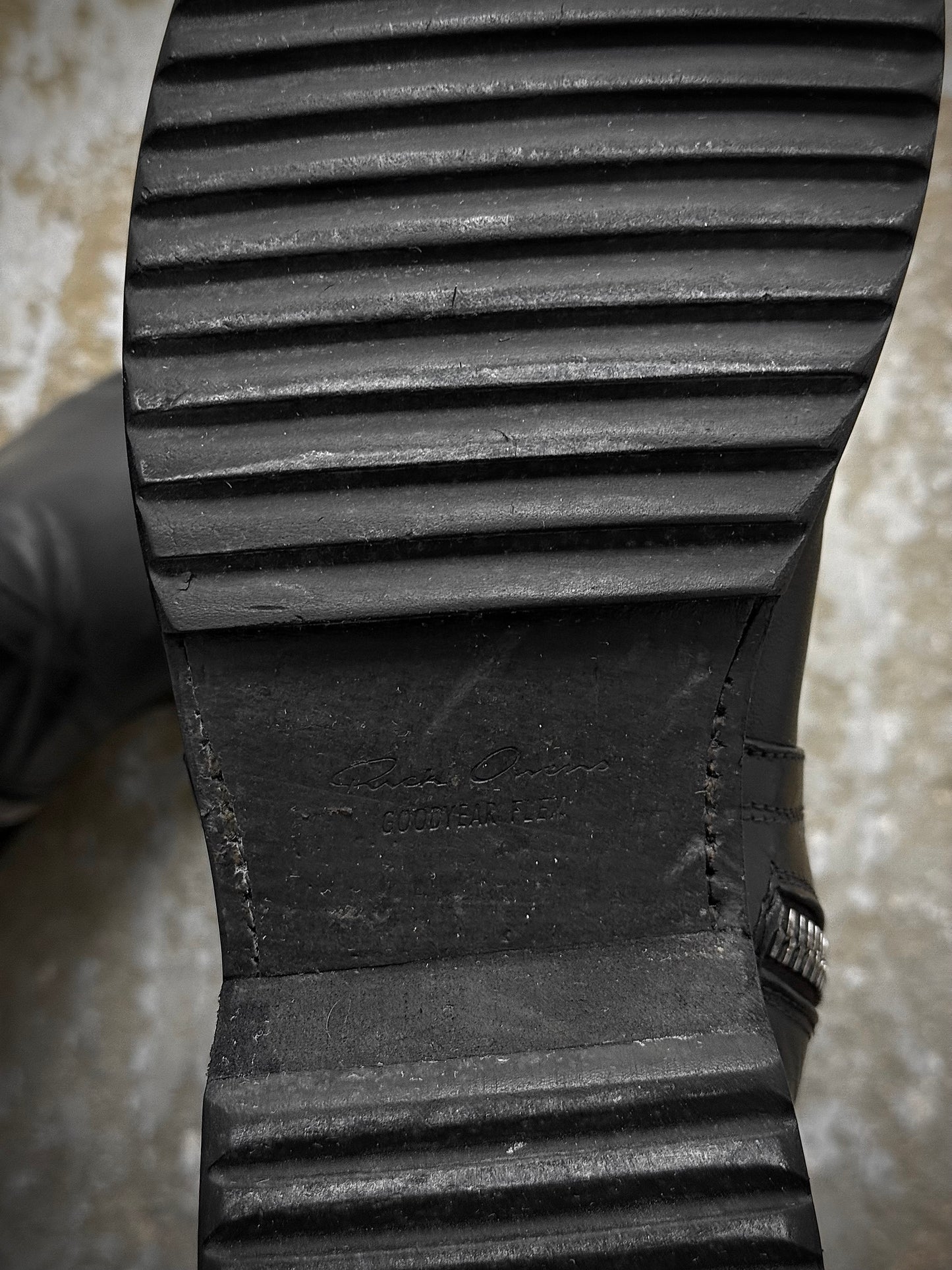 Rick Owens SS17 “WALRUS” Goodyear Flex Army Creeper Cow Leather Combat Boots
