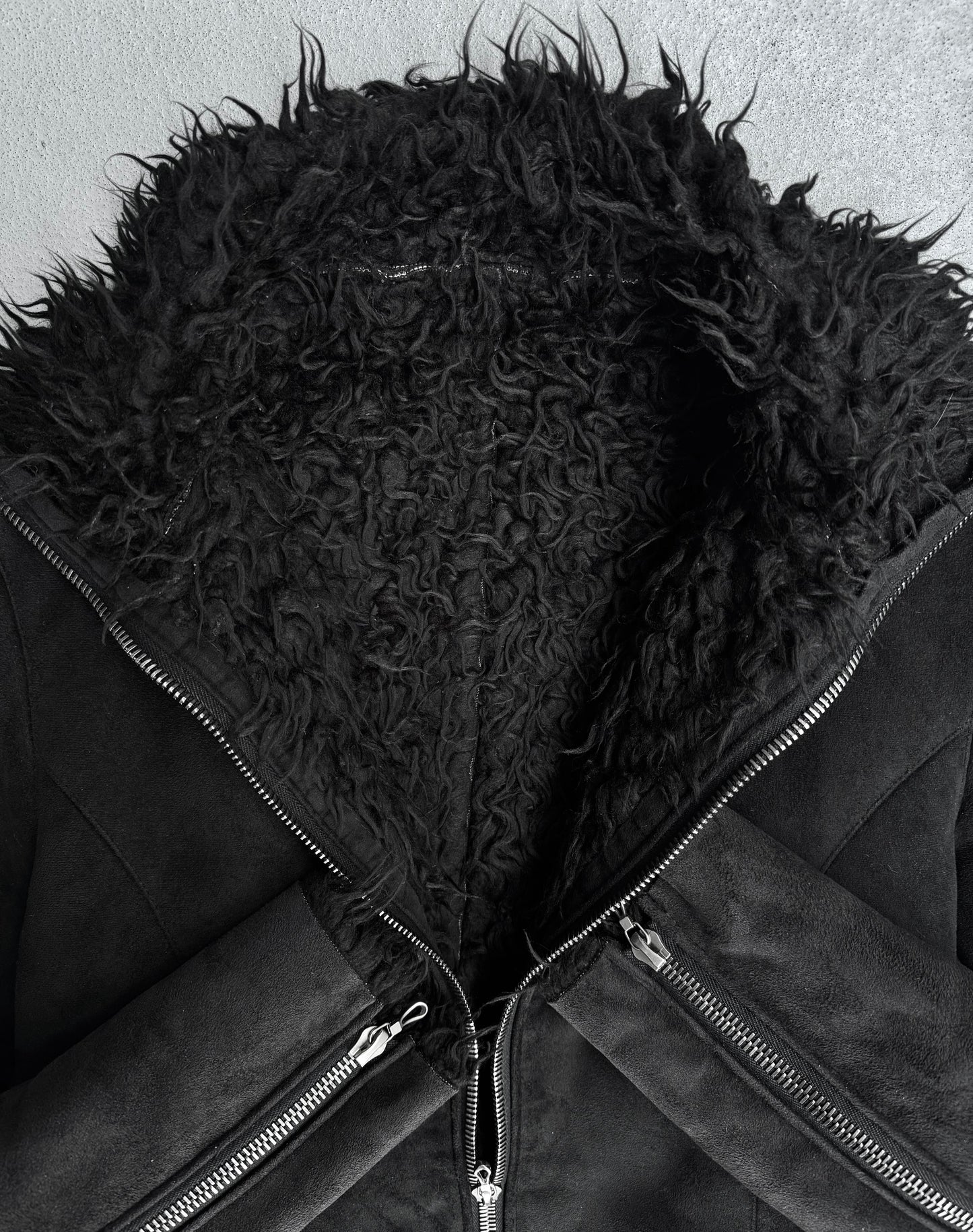 SHELLAC Early 00s Faux Shearling Rider Jacket