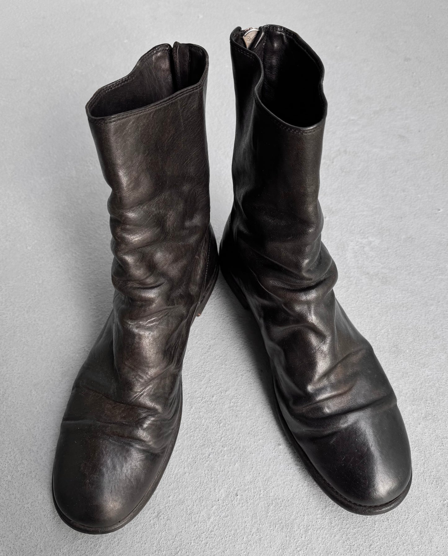 GUIDI ‘988’ Full-grain Horse Leather Back Zip Boots
