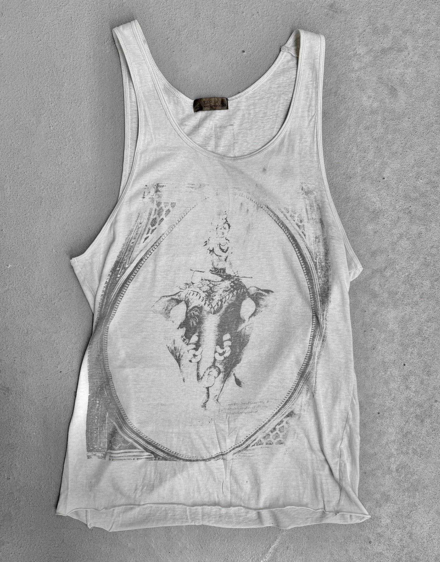 G.O.A Early 00s ‘Myth of elephant’ Graphic Printed Tank Top