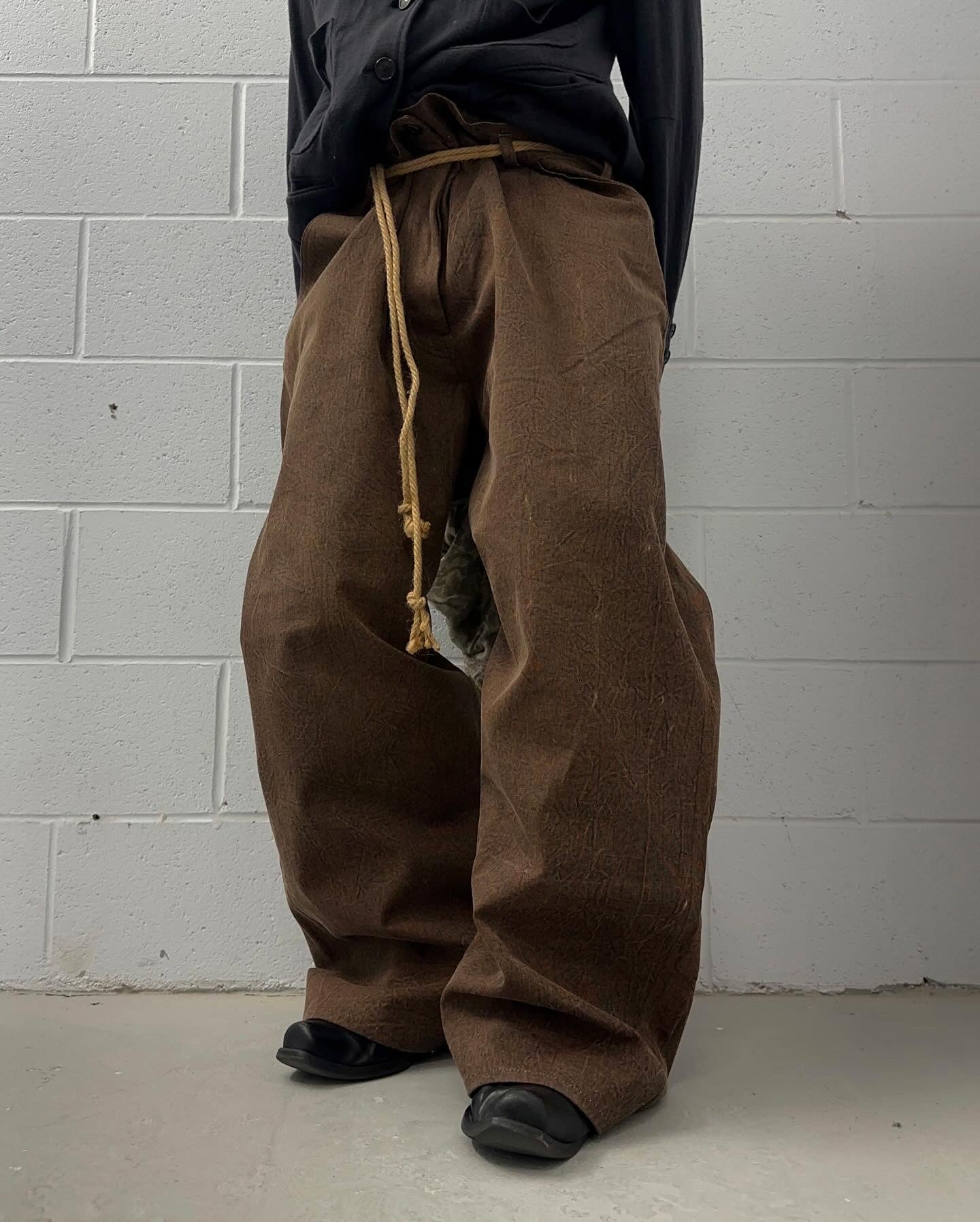 Isamu Katayama "BACKLASH" SS17 Burnt Brown Wide Leg Cotton Pants