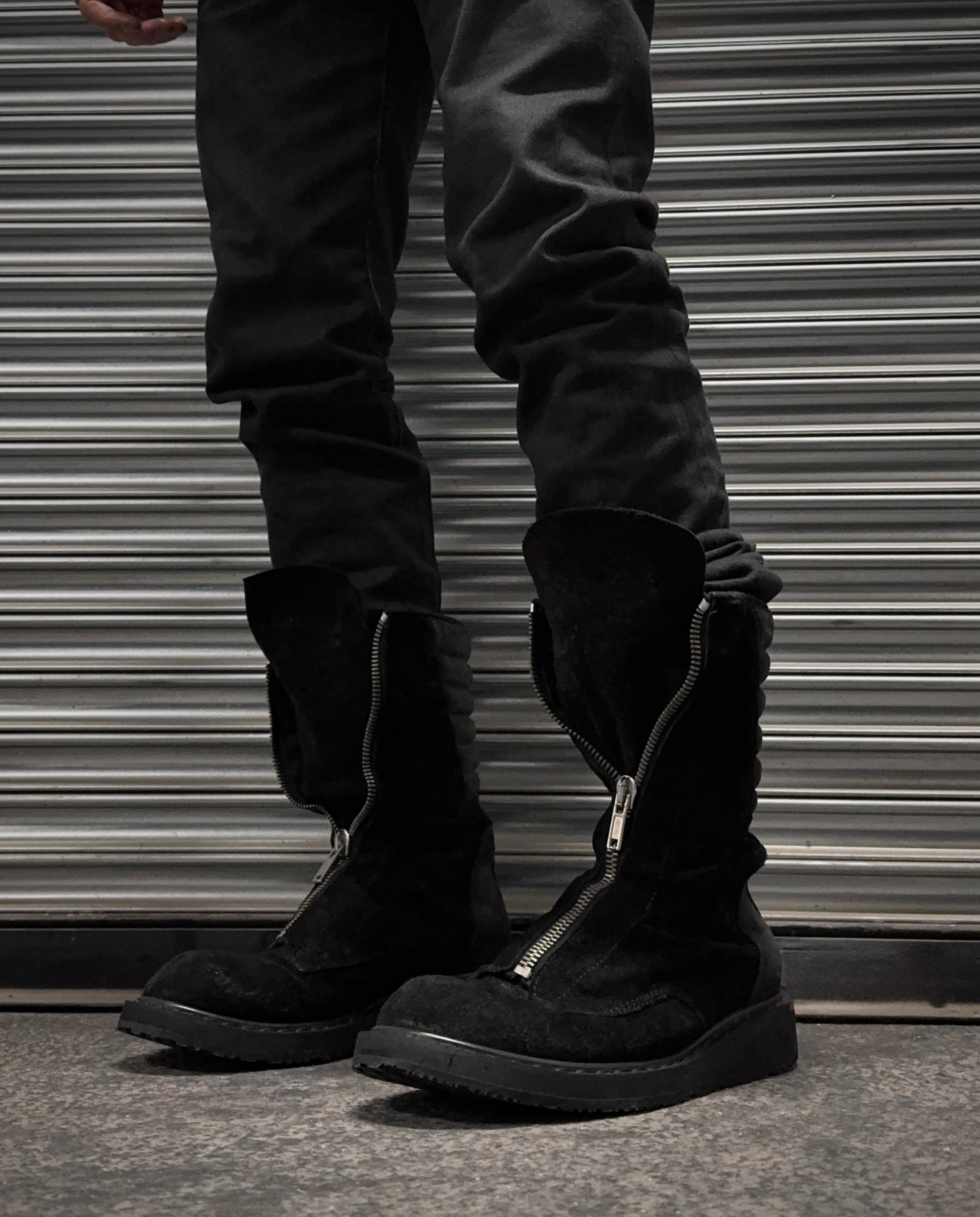 Rick Owens AW11 “LIMO” Suede Leather Mohawk Basket Creeper Boots