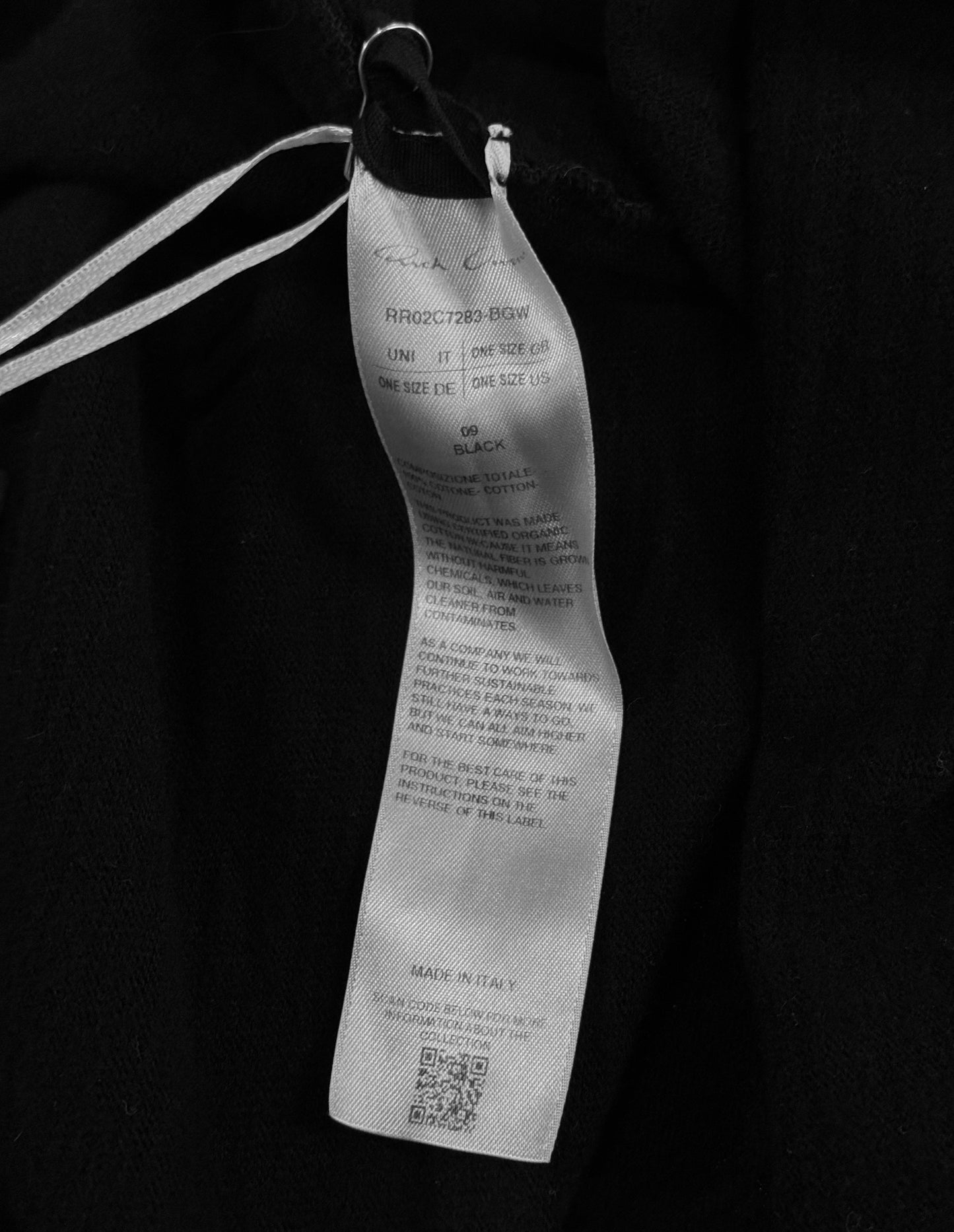 Rick Owens AW23 “LUXOR” Black Heavyweight Fleece Cotton Tommy T-shirt