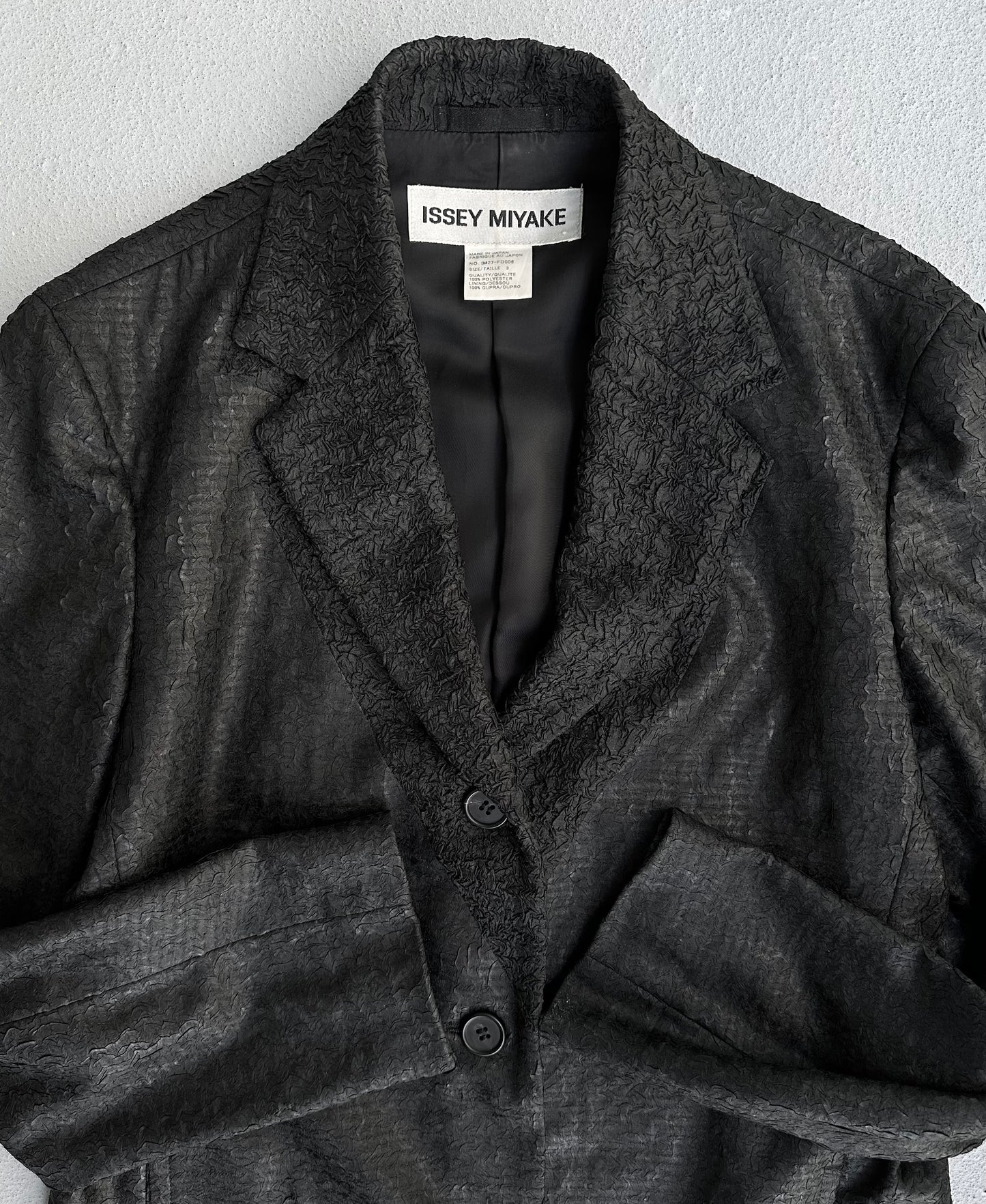 Issey Miyake SS12 Vinyl-pressed Lapels Wrinkle Blazer