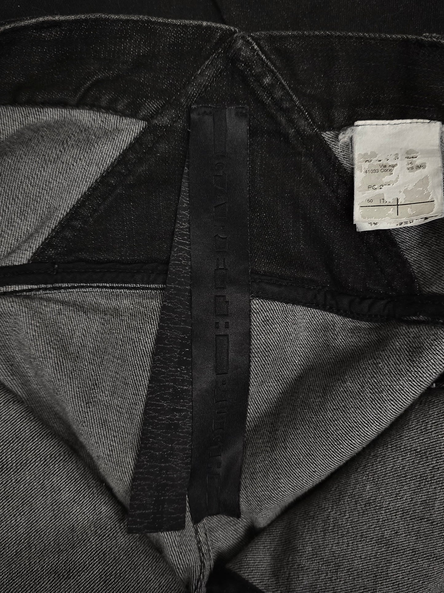 Gareth Pugh AW10-11 Back Skirt Layered Waxed Skinny Denim