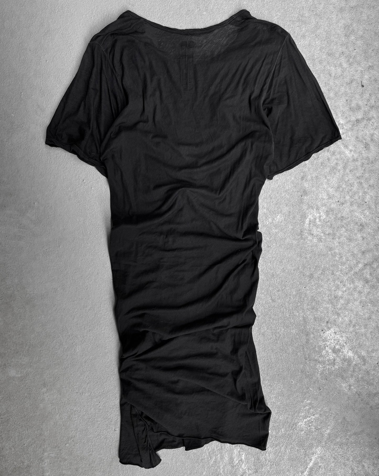 Rick Owens DRKSHDW Early 00s Black ‘Bias Cut’ Asymmetrical T-shirt