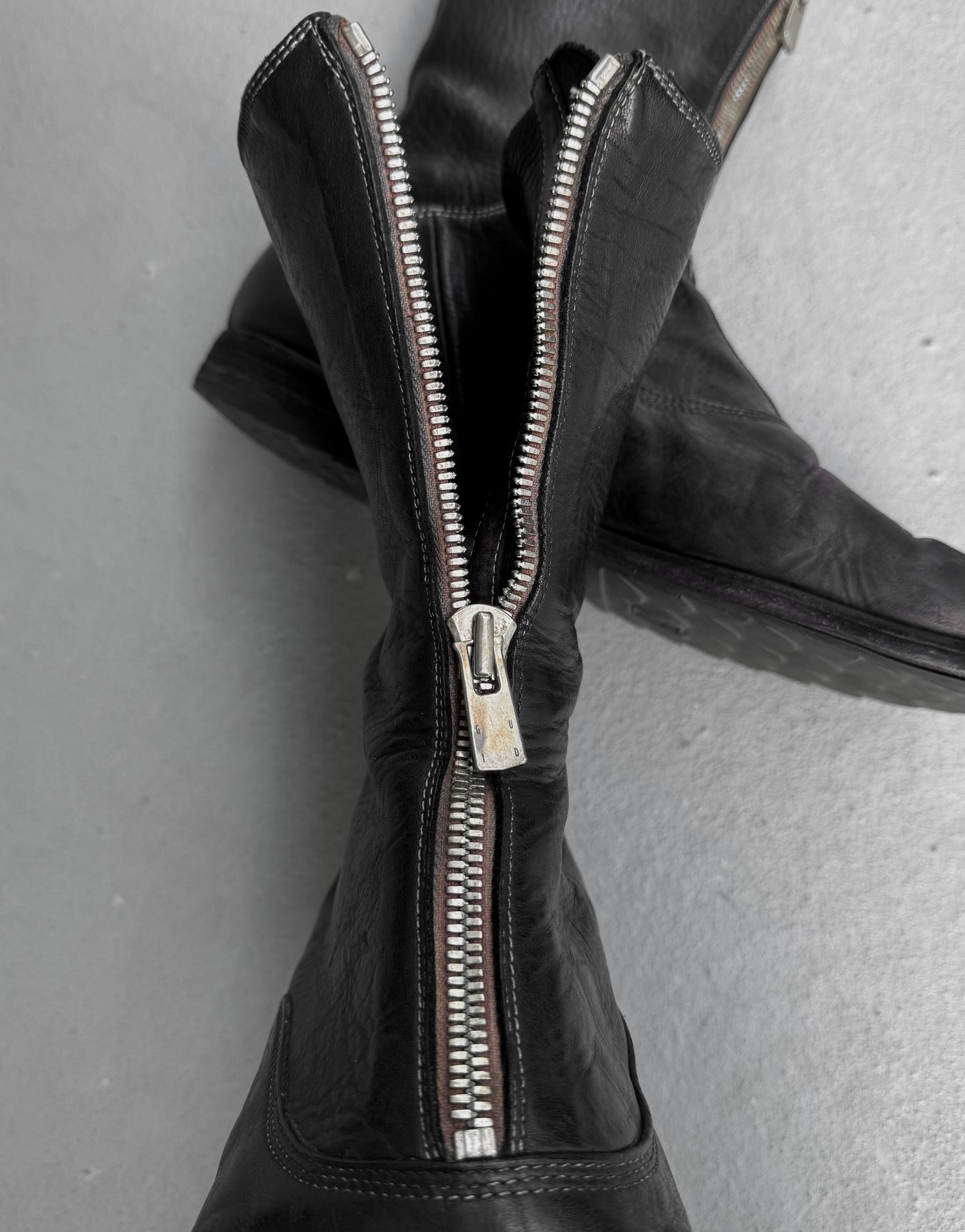 GUIDI '310' Full-grain Horse Leather Front Zip Boots