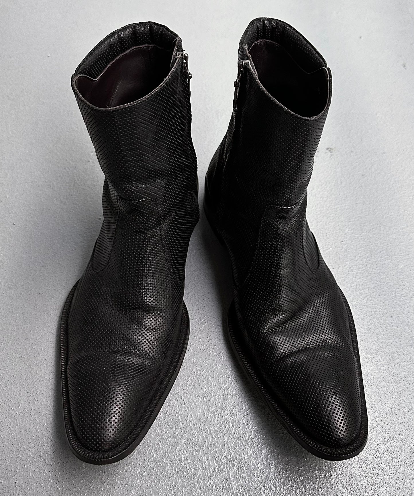 alfredoBANNISTER Early 00s Perforated Leather Boots