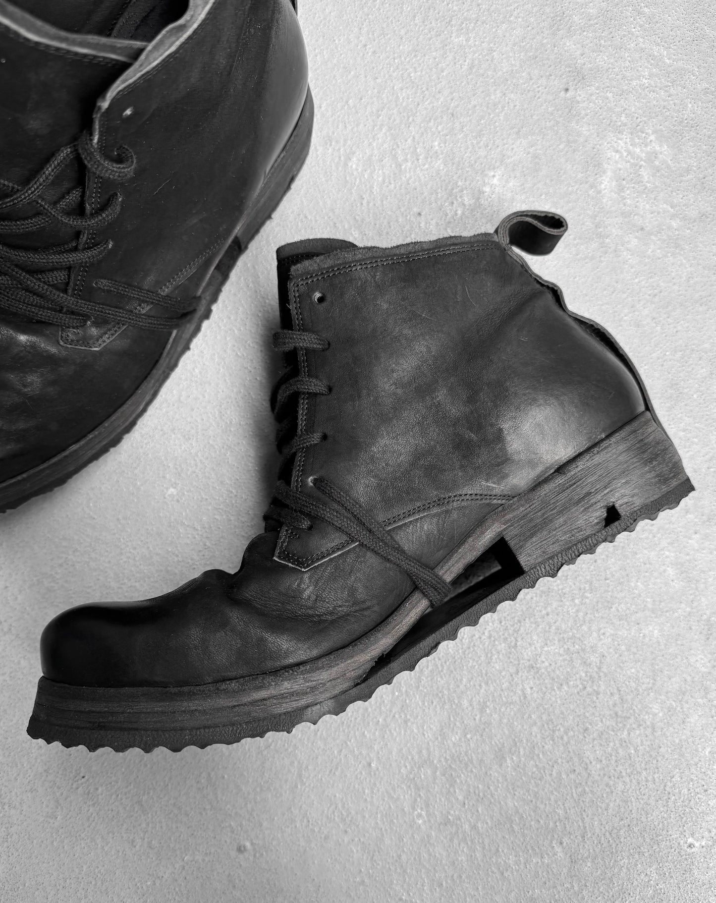 Boris Bidjan Saberi AW22 Vegetable-tanned Horse Leather ‘BOOT4’ Ankle Hiking Boots
