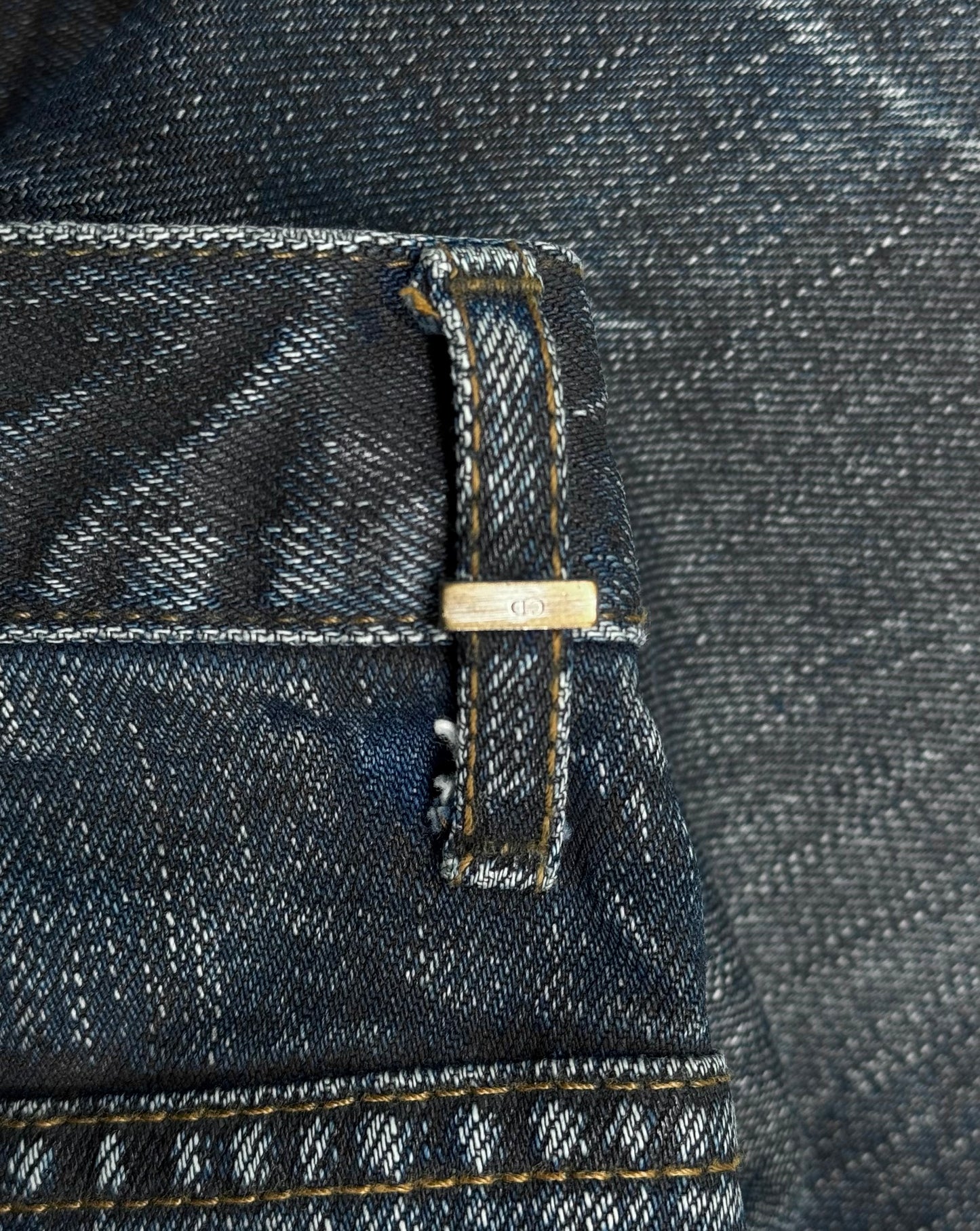DIOR HOMME by Hedi Slimane SS03 “Follow Me” Blue Waxed Claw-mark Denim