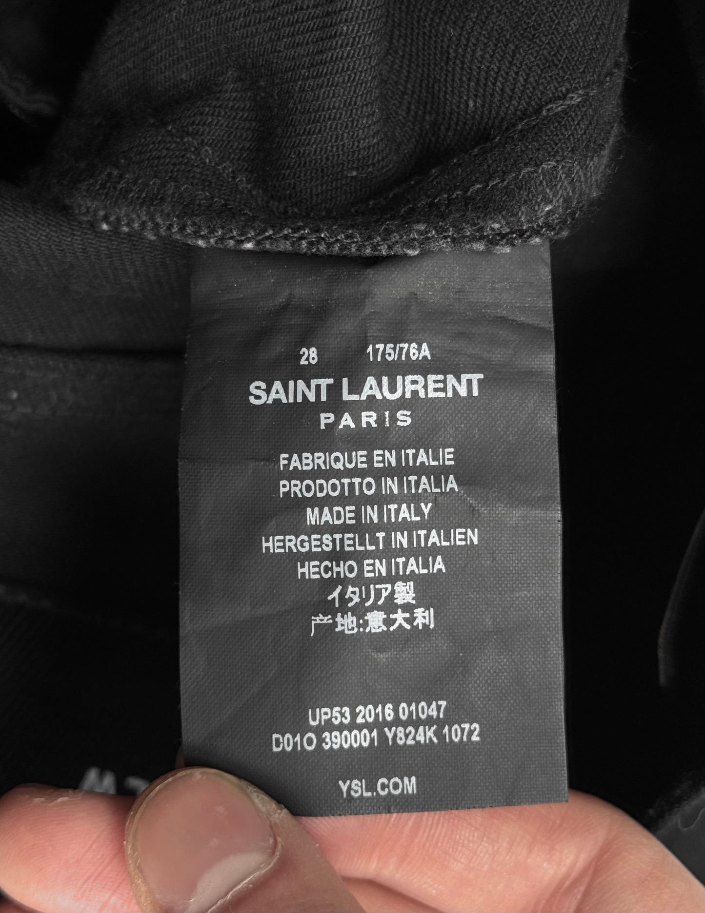 Saint Laurent Paris SS16 Waxed ‘D02’ Skinny Denim