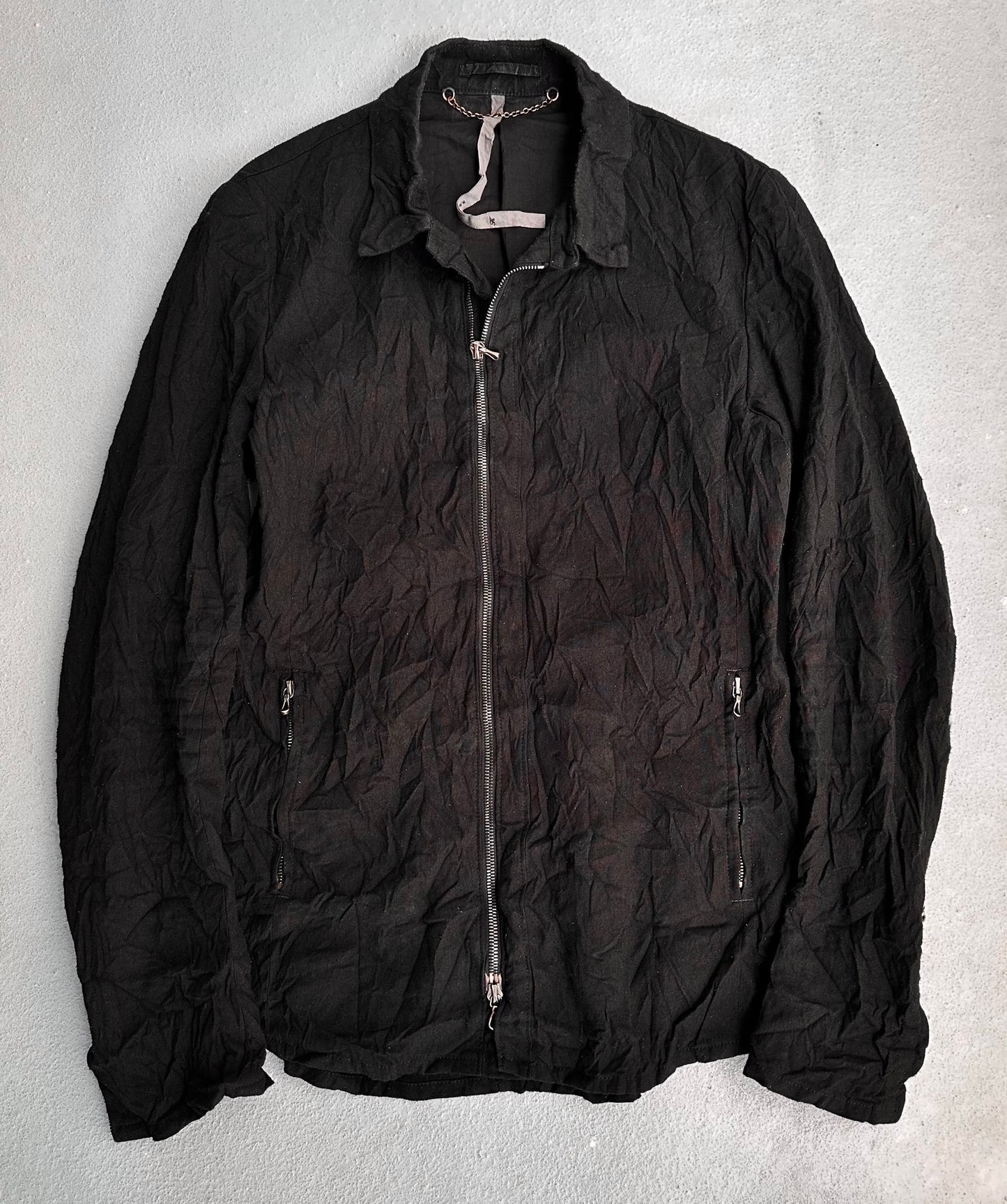 ATTACHMENT by Kazuyuki Kumagai Early 00s Wrinkle Silk-blend Linen Jacket