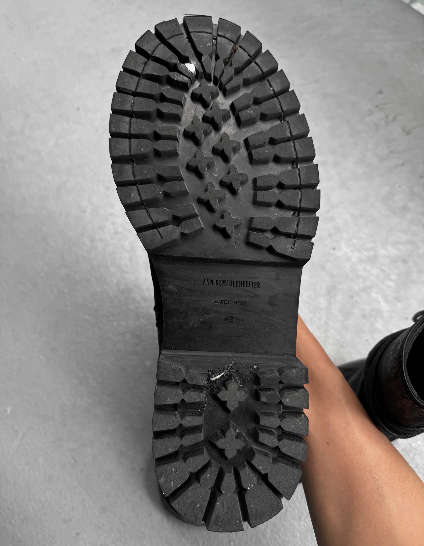 Ann Demeulemeester AW19 ‘Louisse’ Backlace Nubuck Leather Boots