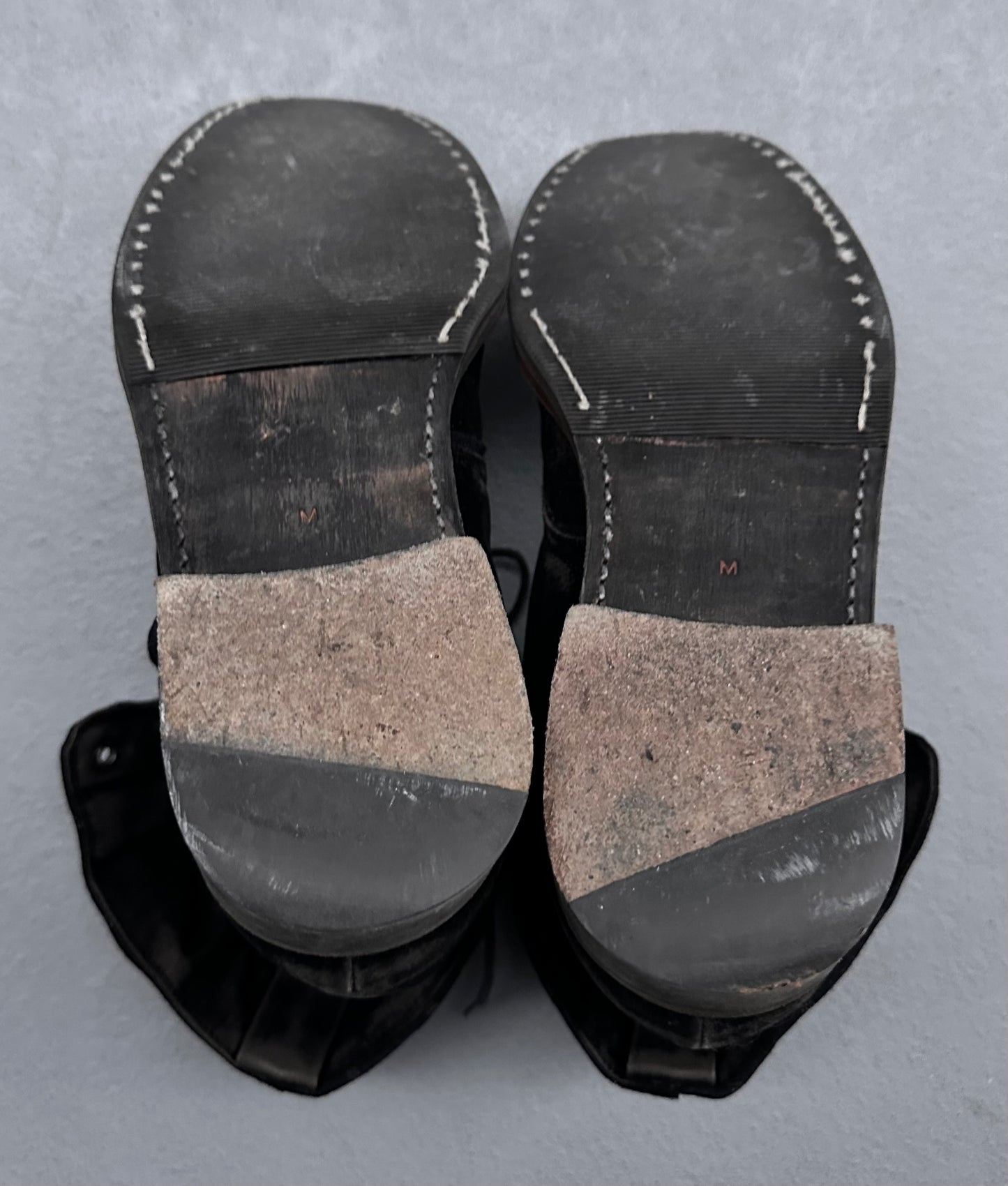 UNDERCOVER AW04 “but beautiful: Paper Doll” Foldable Velour Boots