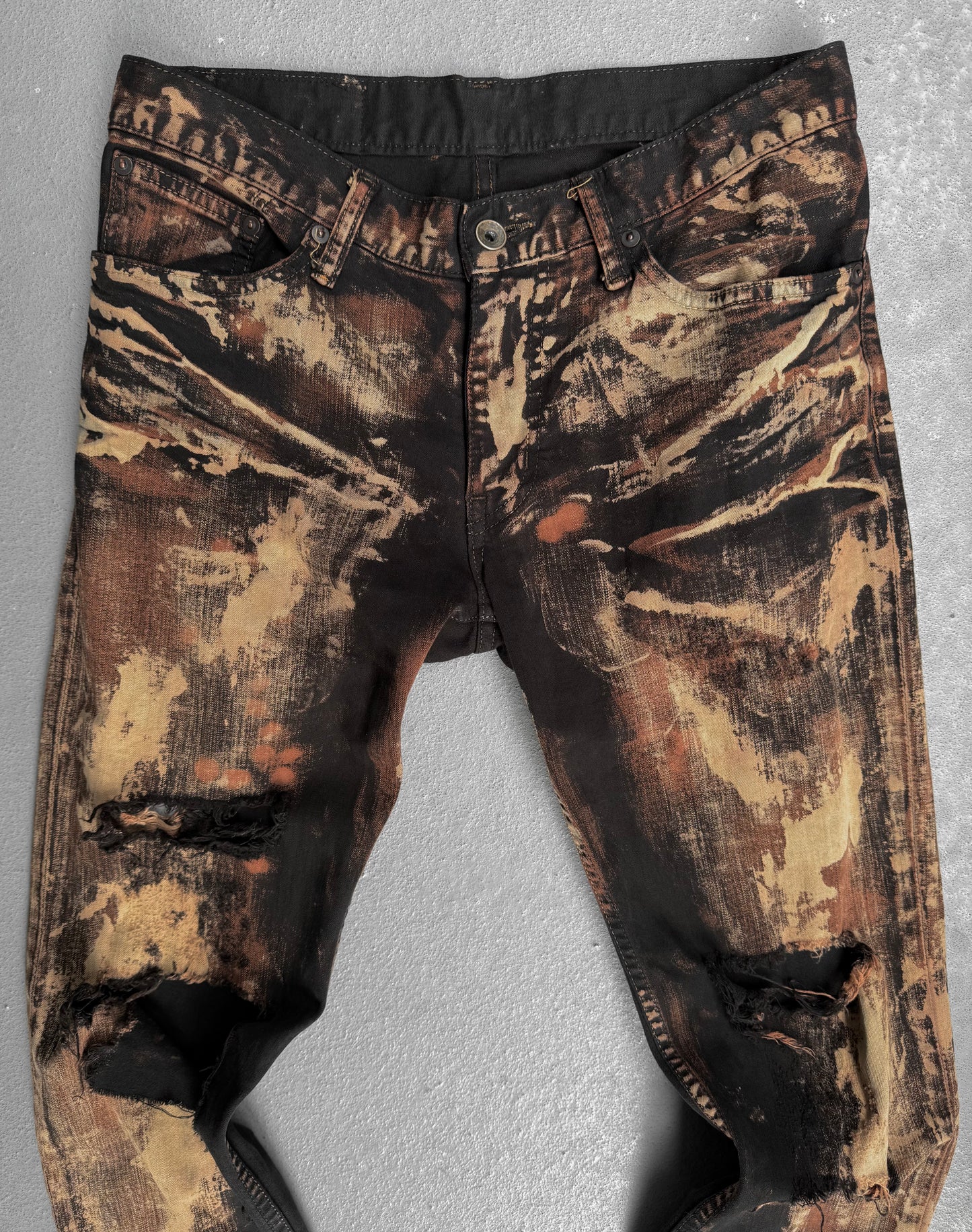 L.G.B. Early 00s 'MARS/S-WOLF/BR' Distressed Flare Mars Denim