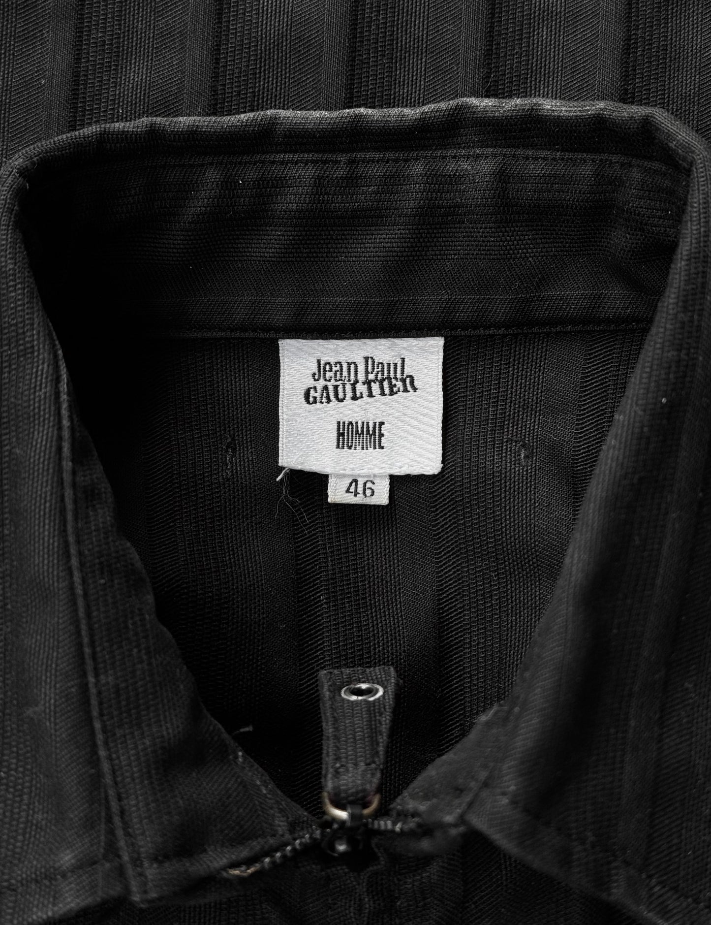 Jean-Paul GAULTIER HOMME Early 00s Pleated Cotton Canvas Zip-up Jacket