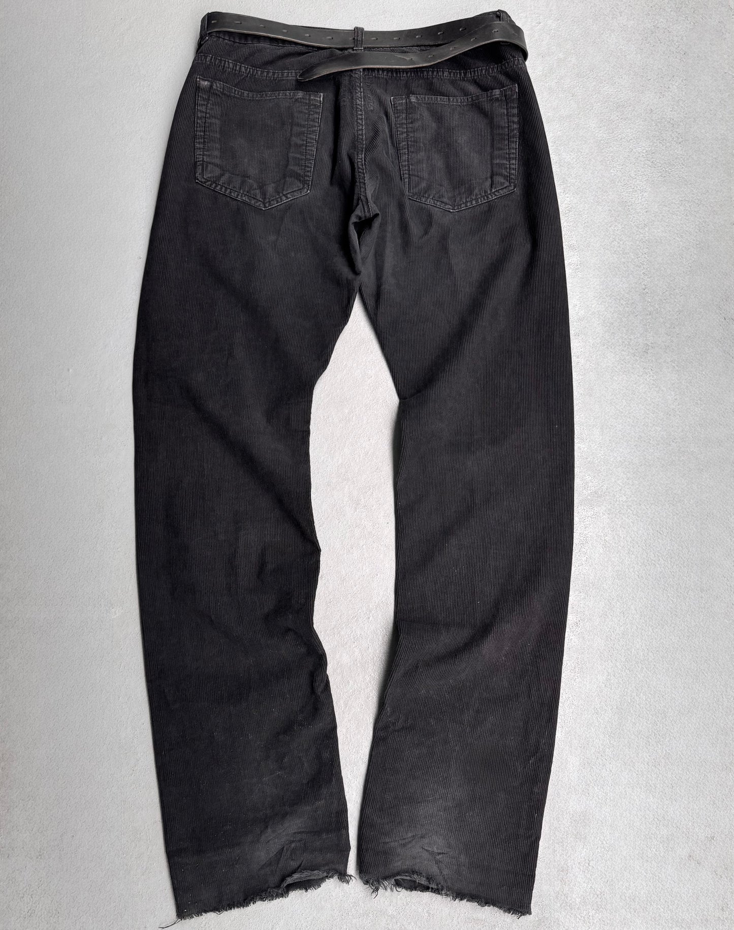 Rick Owens DRKSHDW Early 00s Black Corduroy ‘Detroit Cut’ Slim Pants