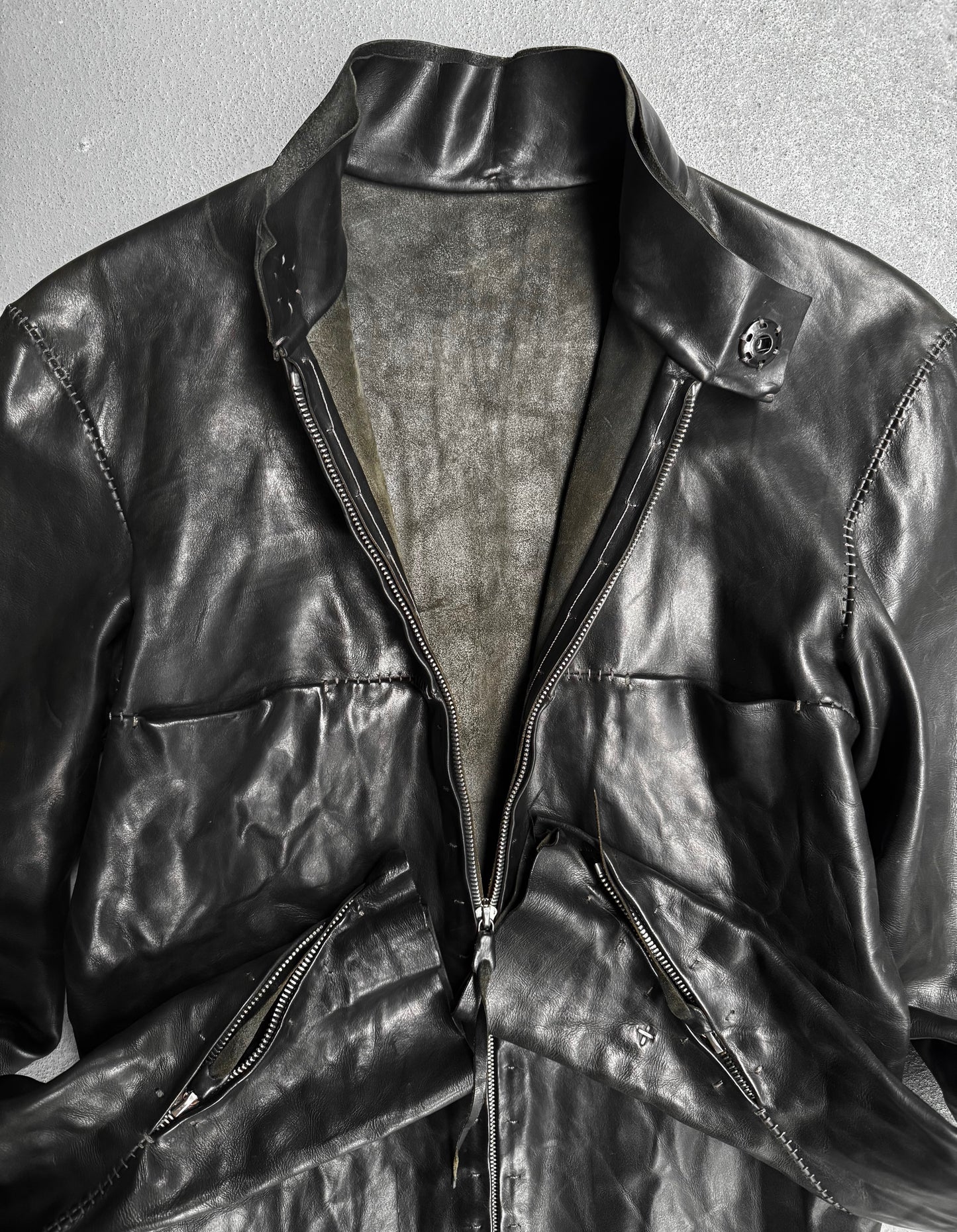 m.a+ by Maurizio Amadei ‘J244Z’ Scar-stitch Horse Leather Rider Jacket
