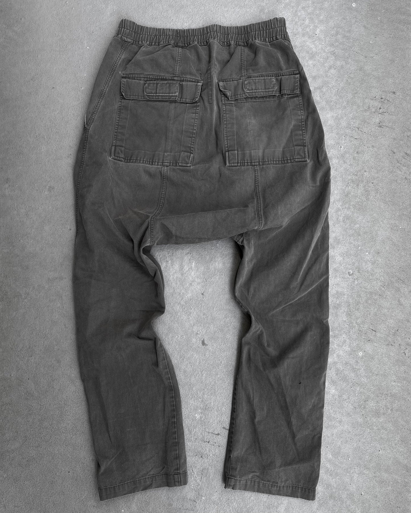Rick Owens DRKSHDW AW16 "MASTODON" DRK DST Moleskin Drop-crotch Drawstring Pants