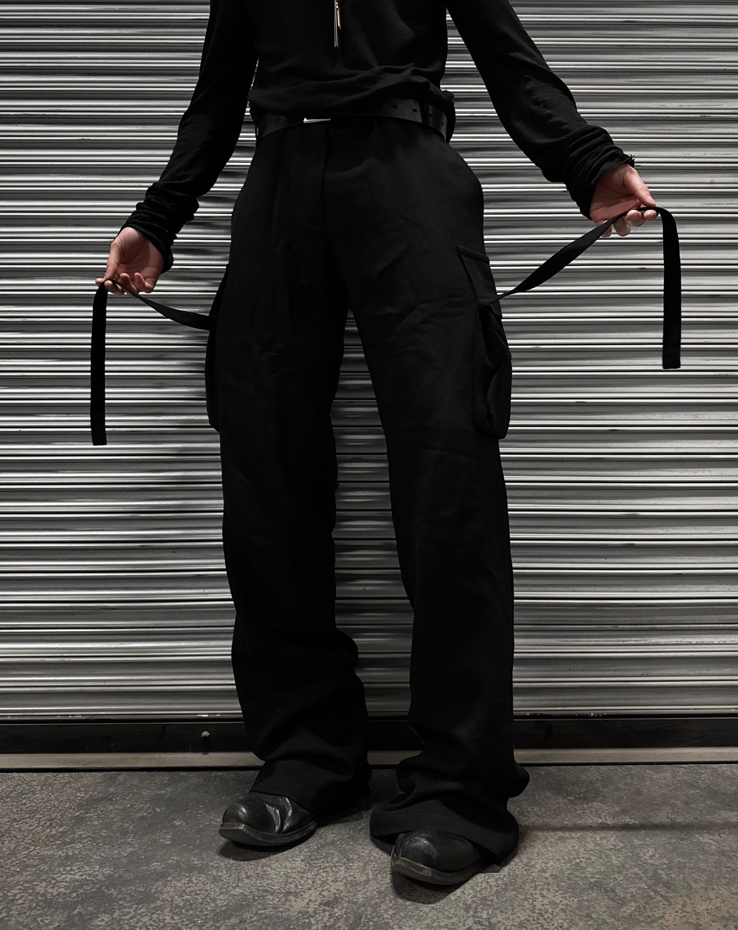Ann Demeulemeester AW02 Fleece-wool Bondage Cargo Pants