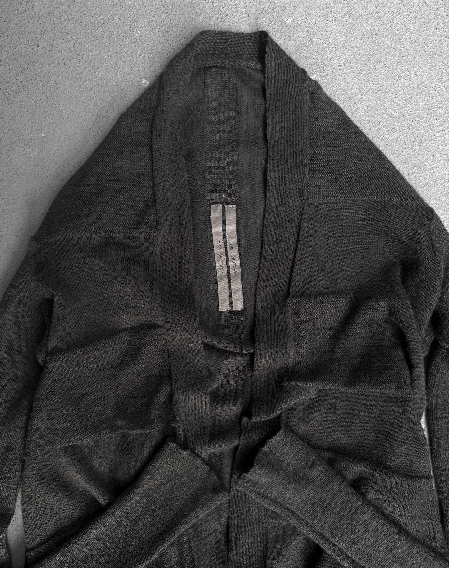 Rick Owens SS16 "CYCLOPS" DARKDUST Open-Front Cardigan